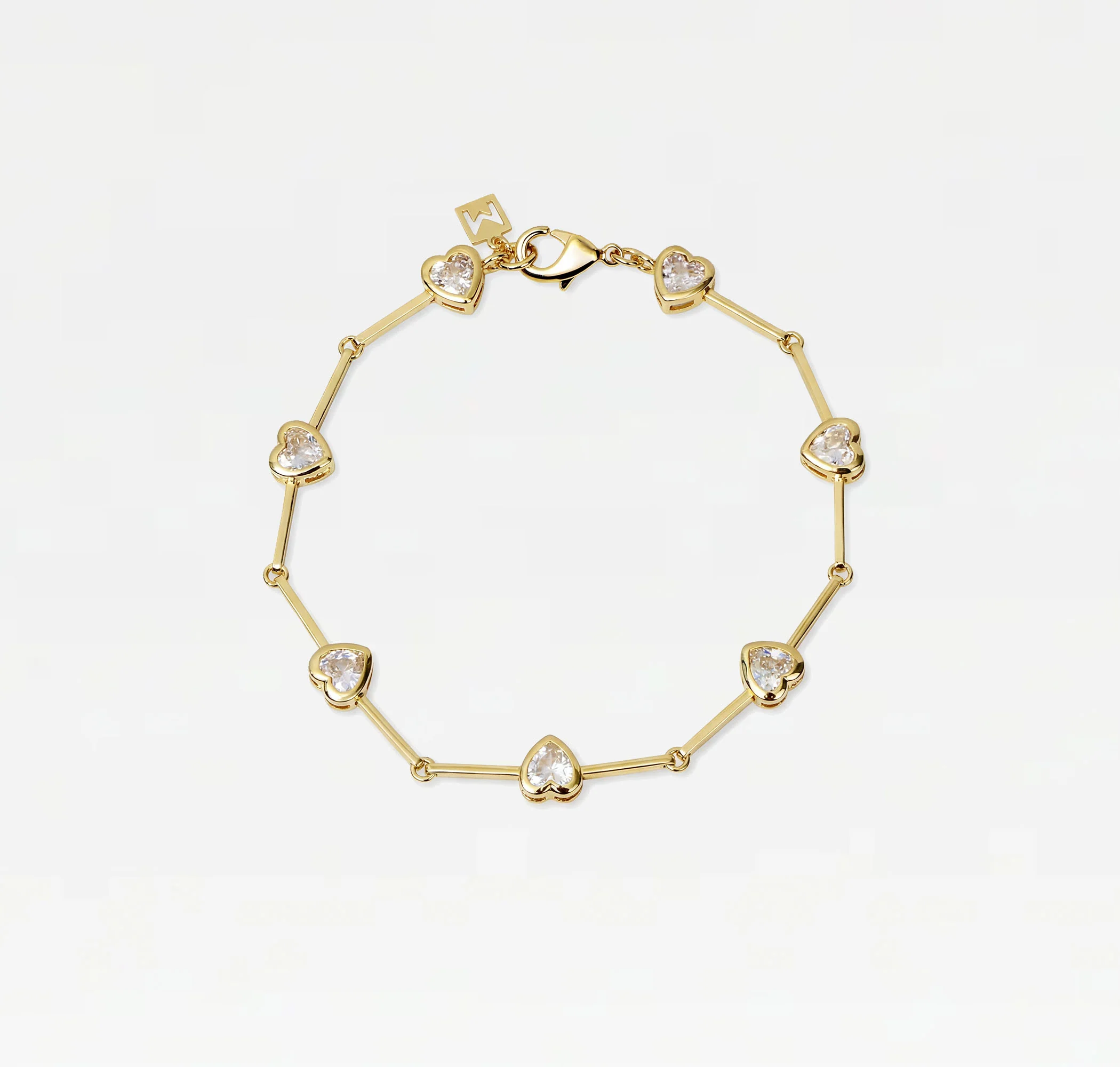 The Bezel Heart Link Bracelet