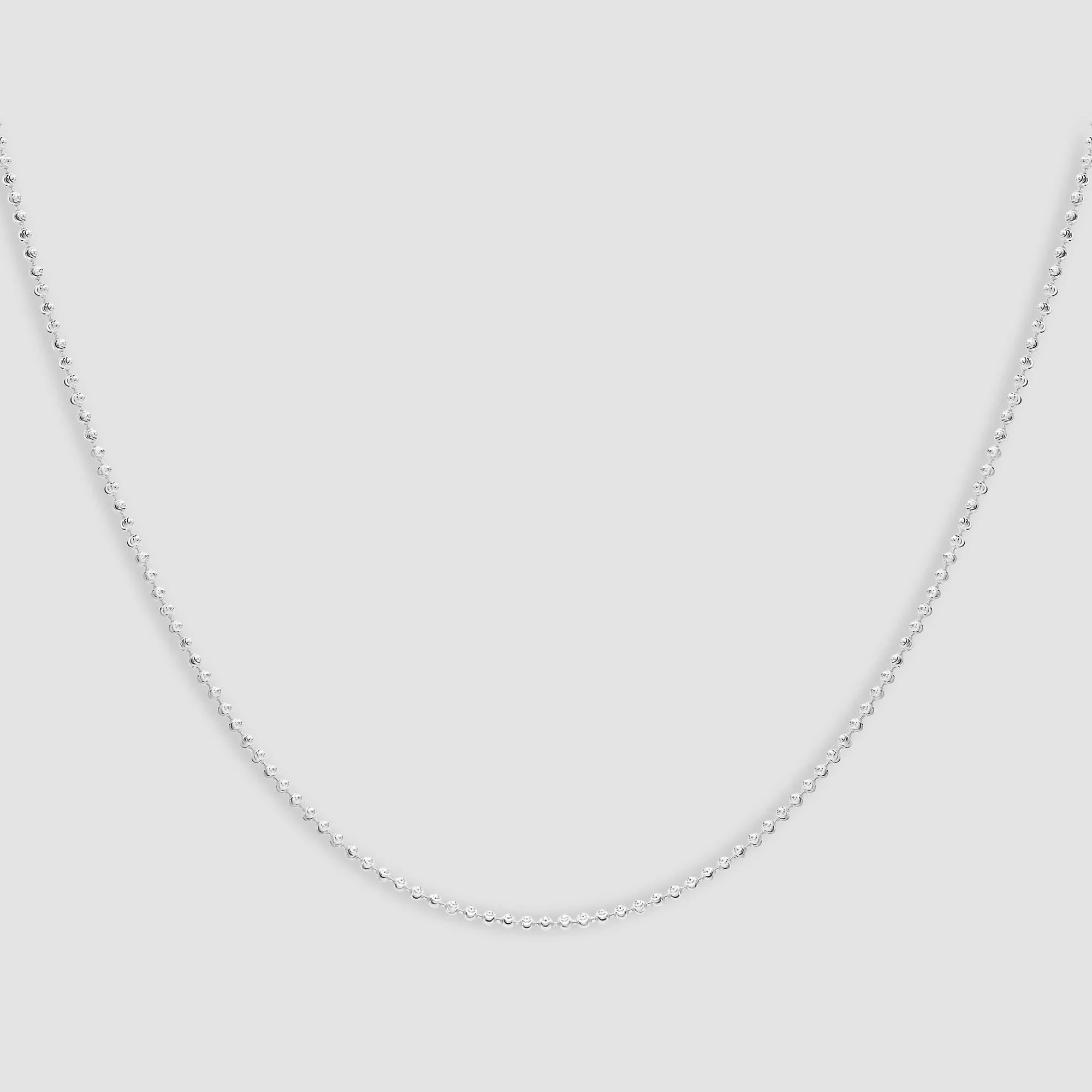 Sterling Silver Moon Cut Ball Chain - 2mm - Image 3