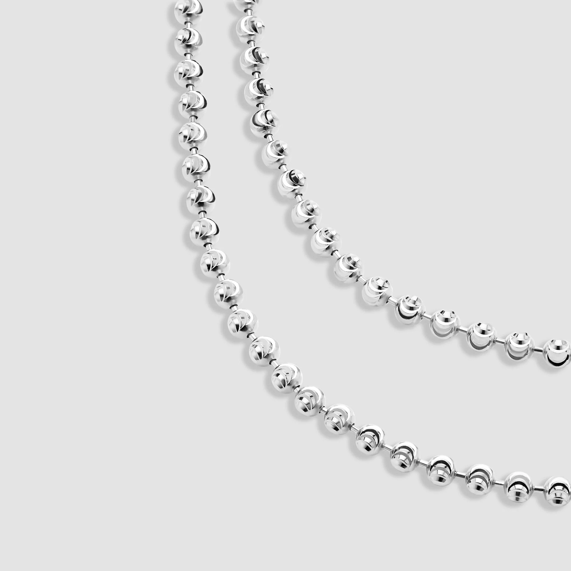 Sterling Silver Moon Cut Ball Chain - 2mm - Image 5