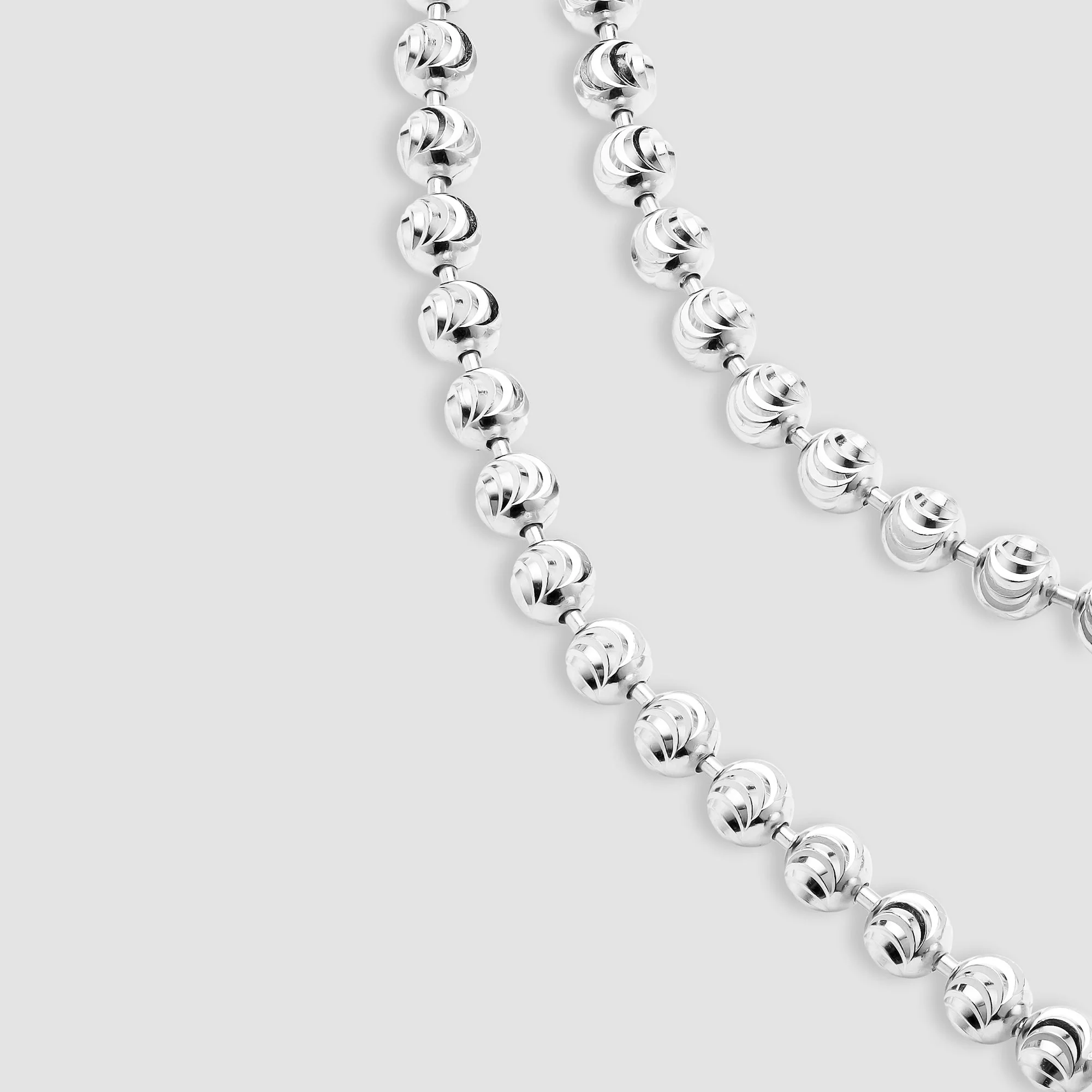 Sterling Silver Moon Cut Ball Chain - 3mm - Image 4