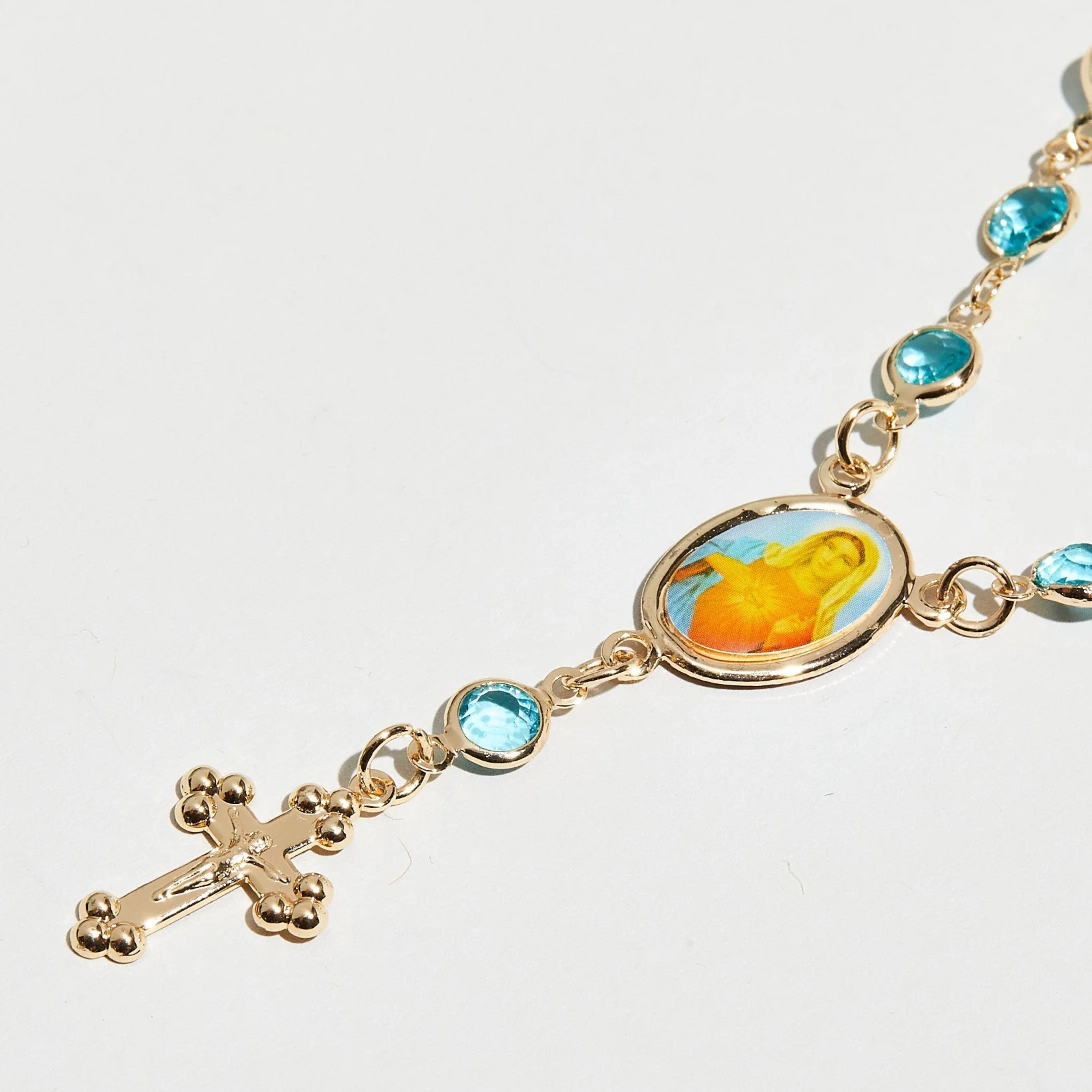 The Aqua Marine Rosary Anklet - Image 4