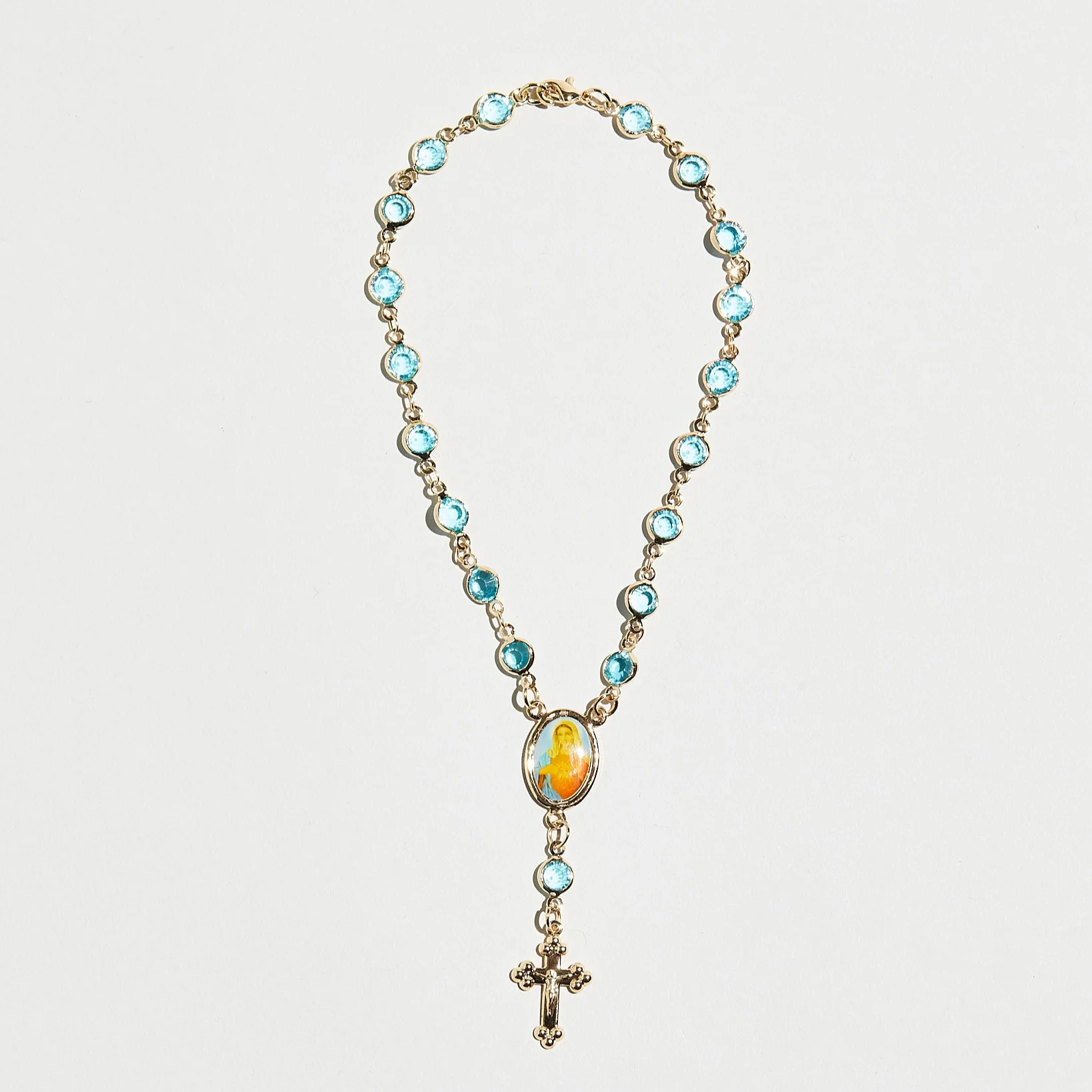 The Aqua Marine Rosary Anklet - Image 5