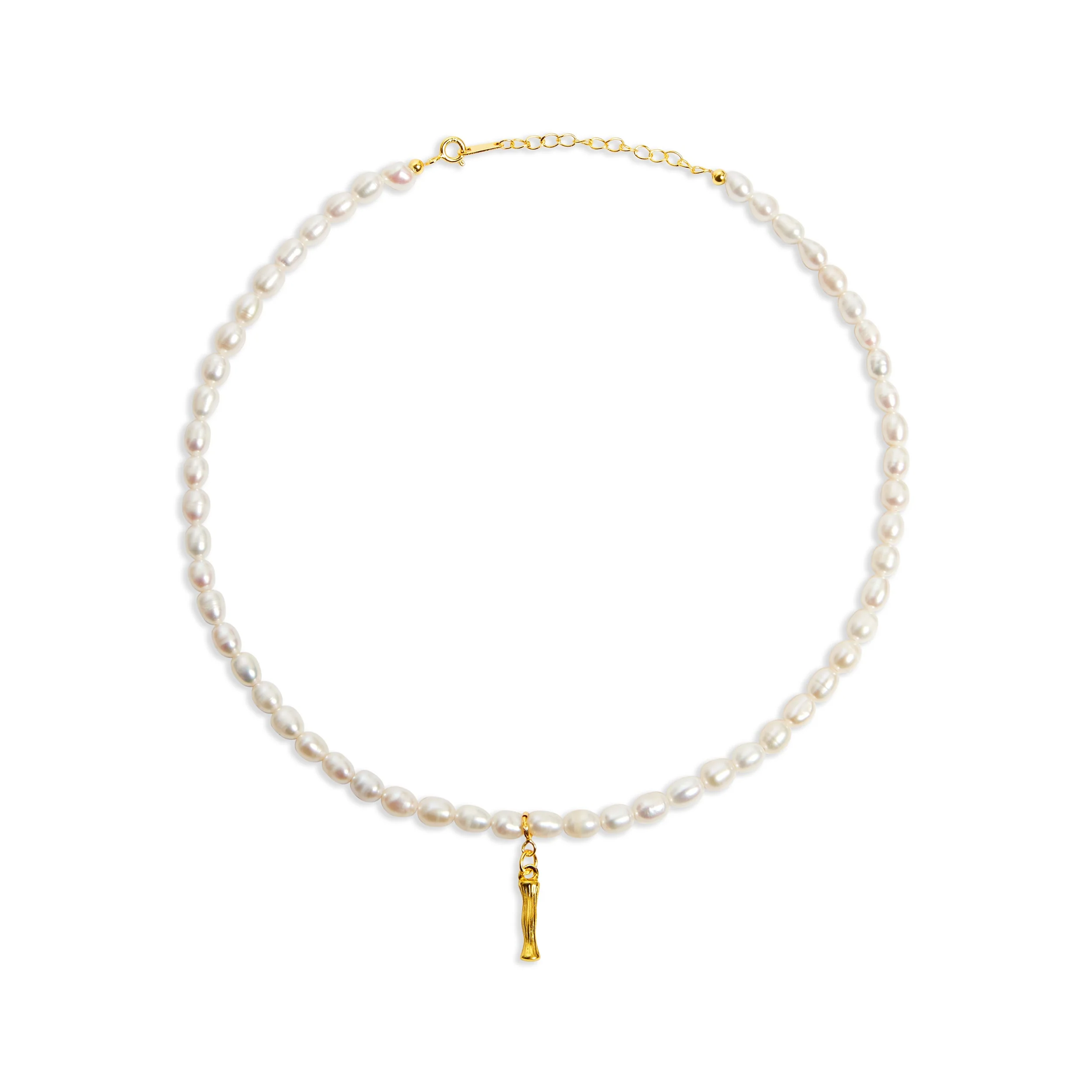 The Bamboo Pearl Initial Necklace - Image 11