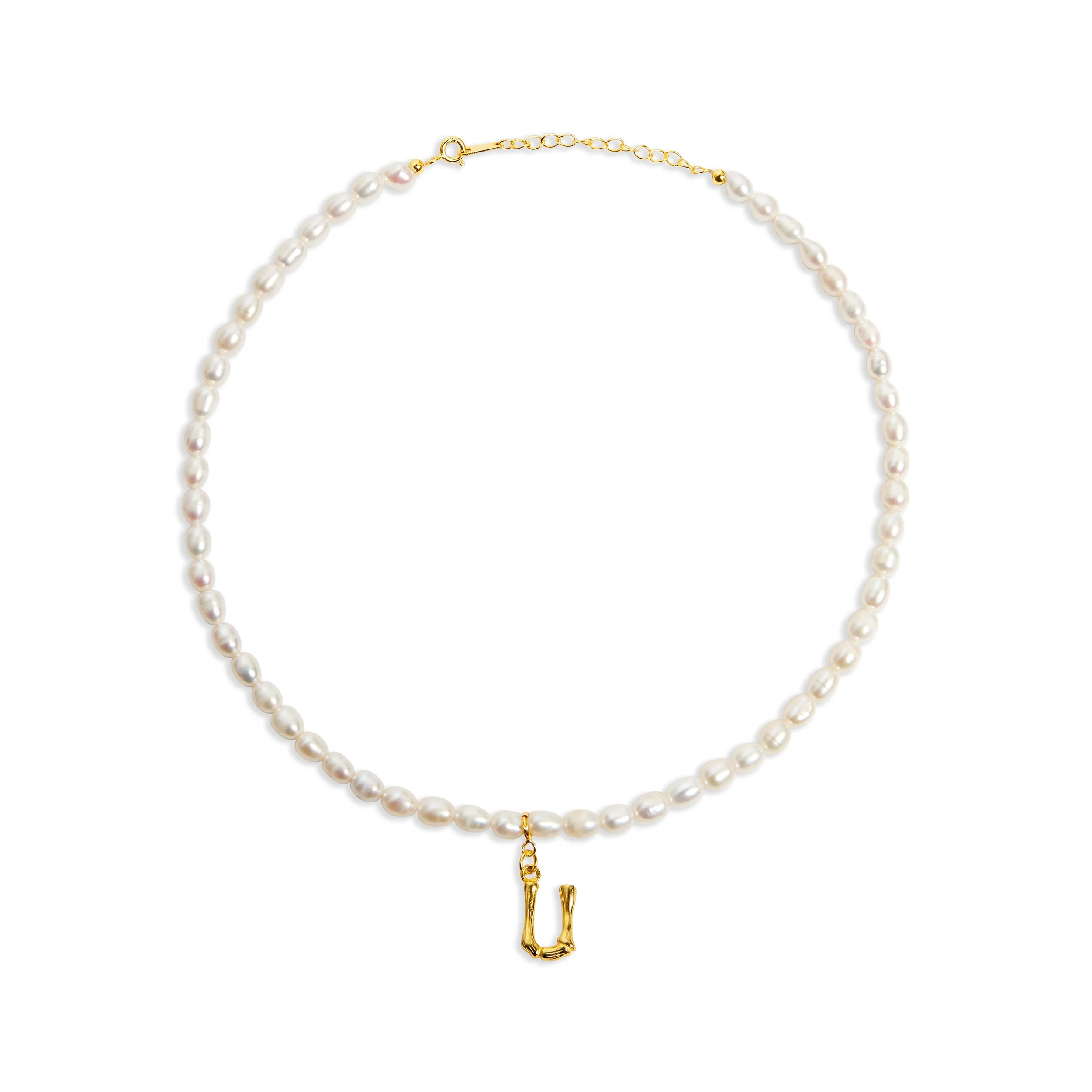 The Bamboo Pearl Initial Necklace - Image 23
