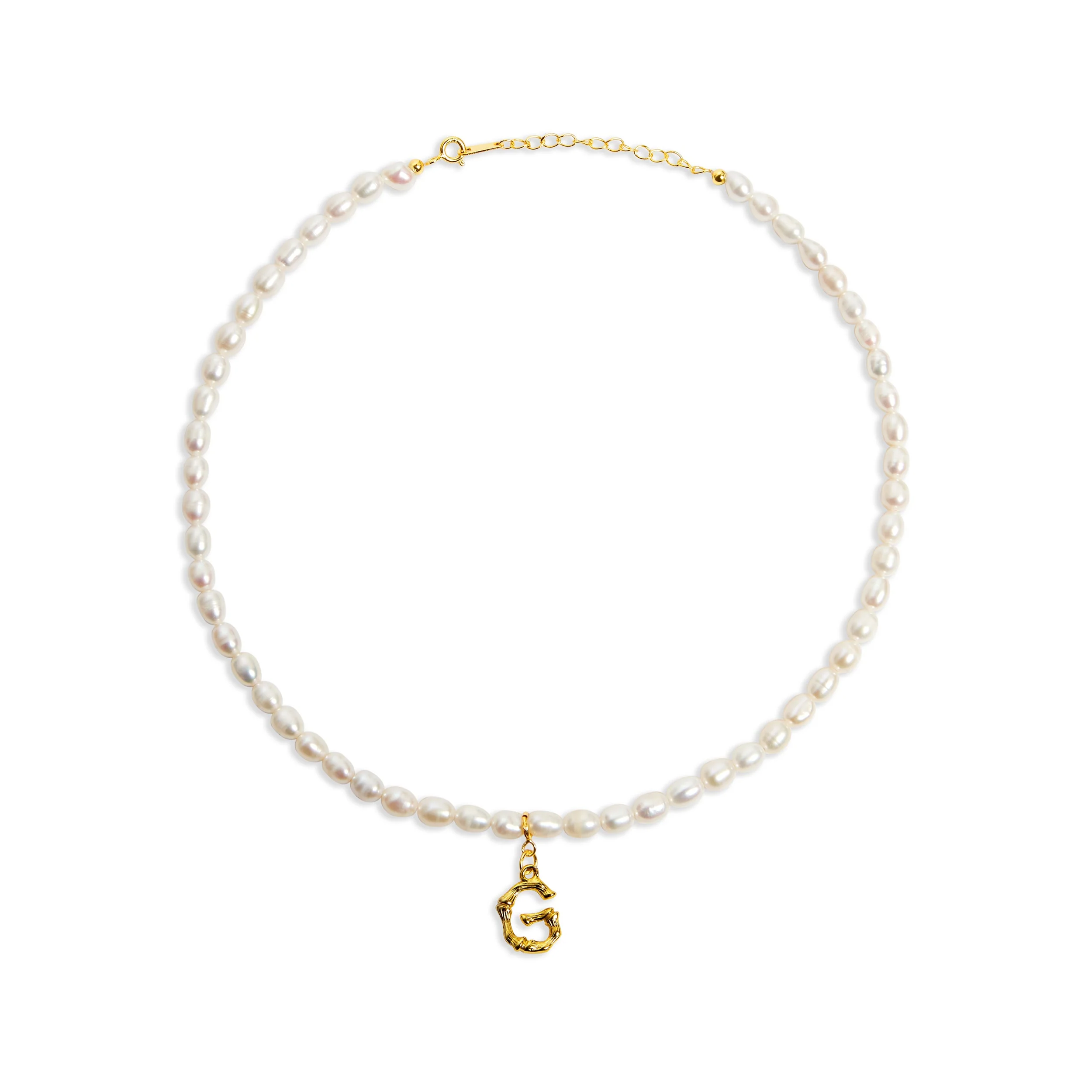 The Bamboo Pearl Initial Necklace - Image 9