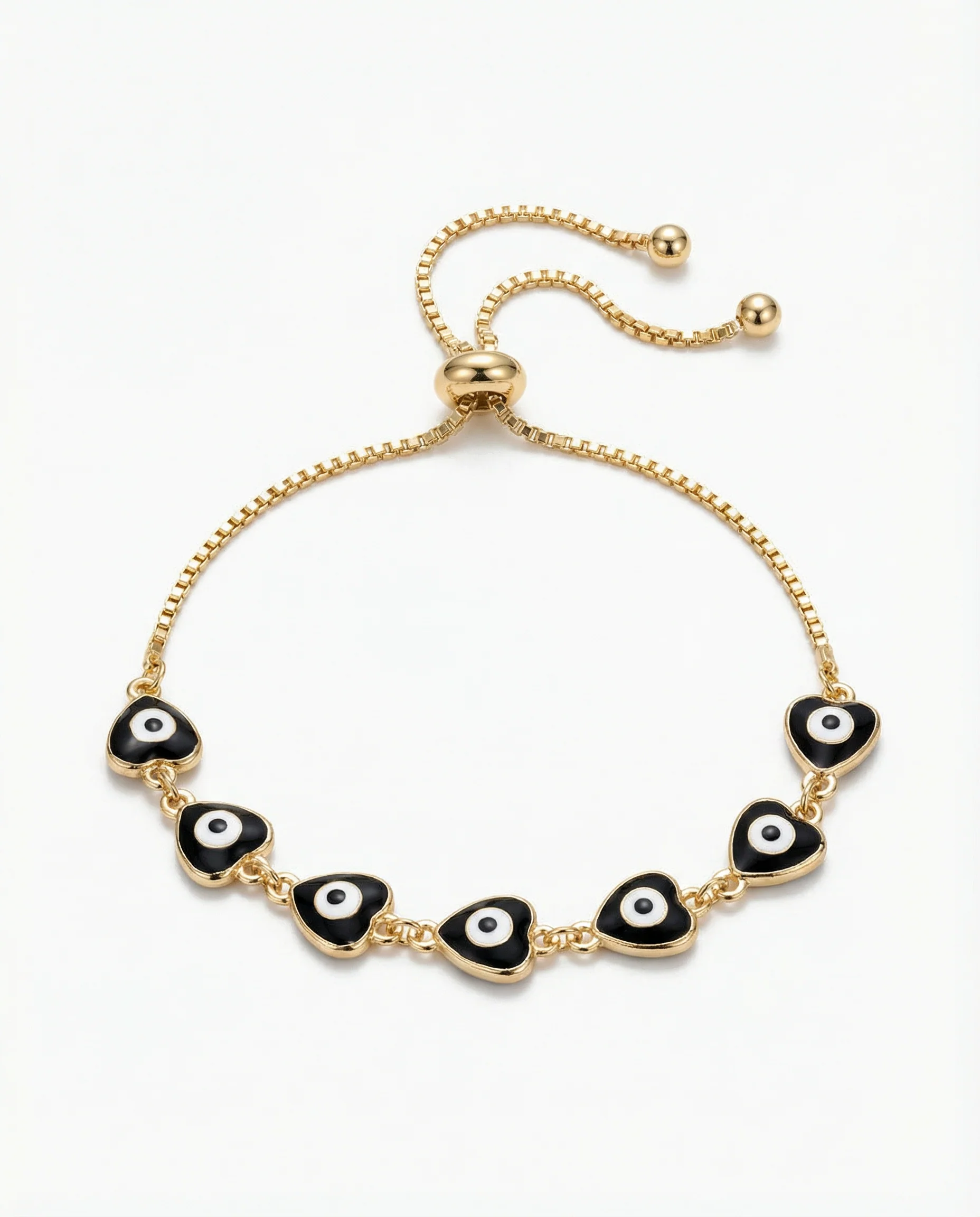 The Black Adjustable Evil Eye Bracelet