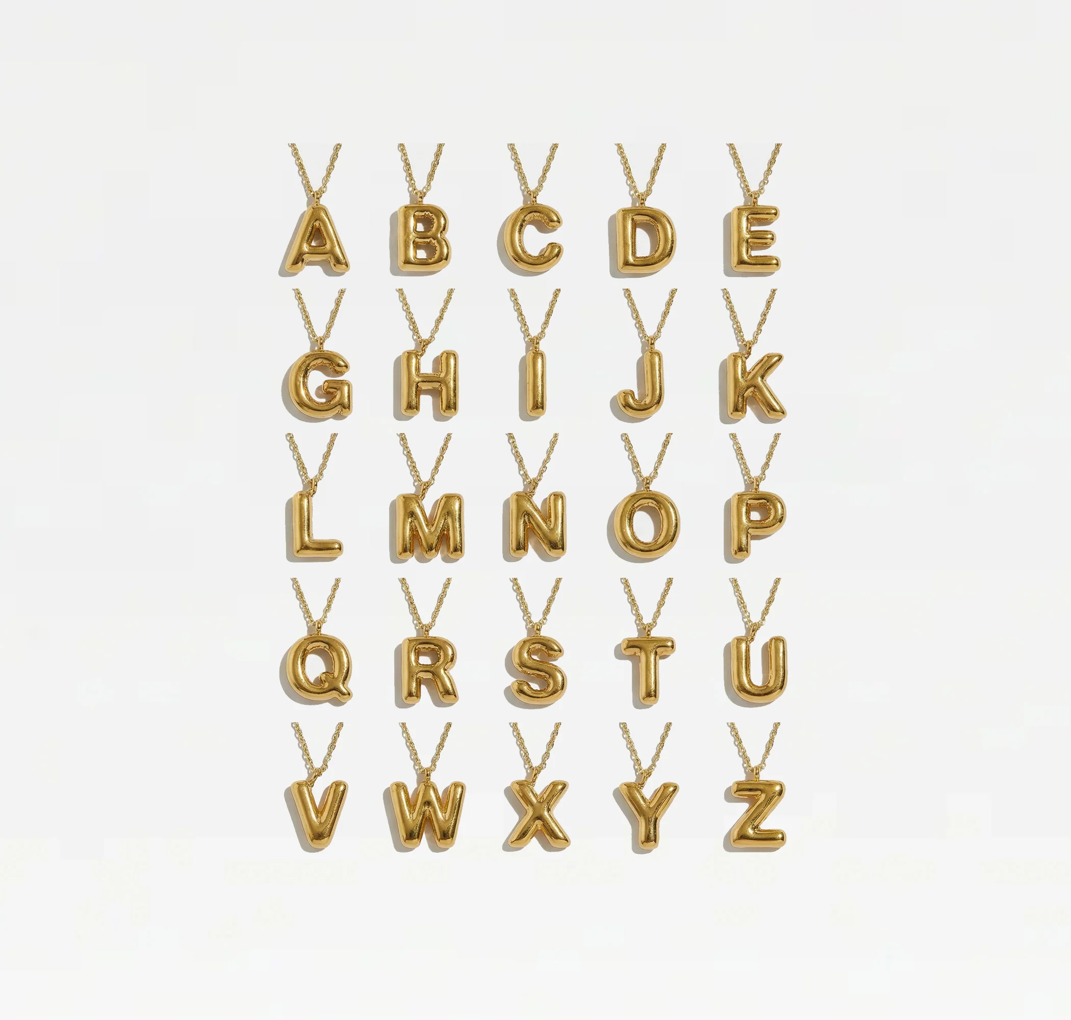 THE BUBBLE LETTER BLOCK PENDANT NECKLACE - Image 3