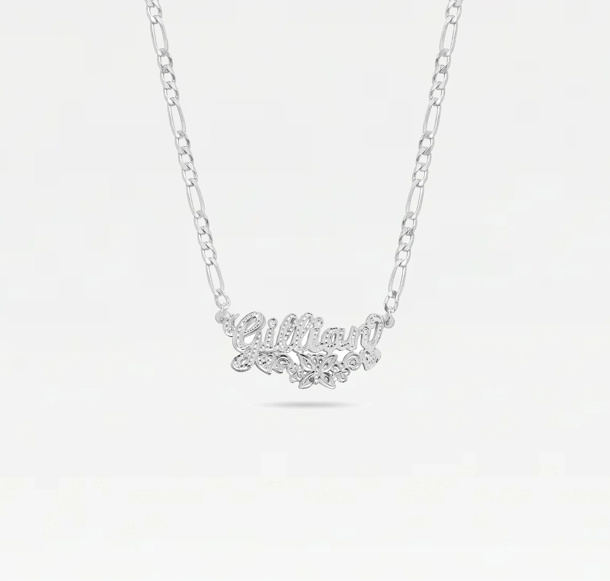 The Butterfly Flower Nameplate Necklace - Image 3