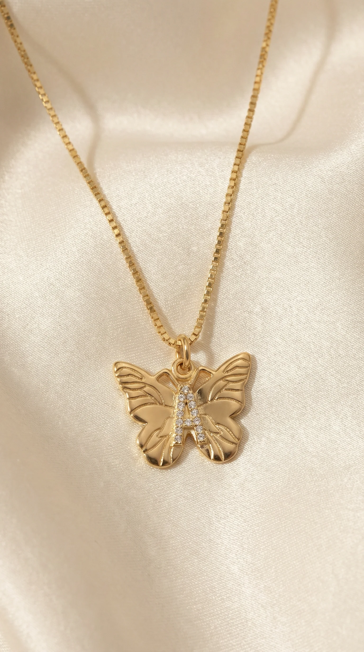 The Butterfly Initial Pendant Necklace - Image 4
