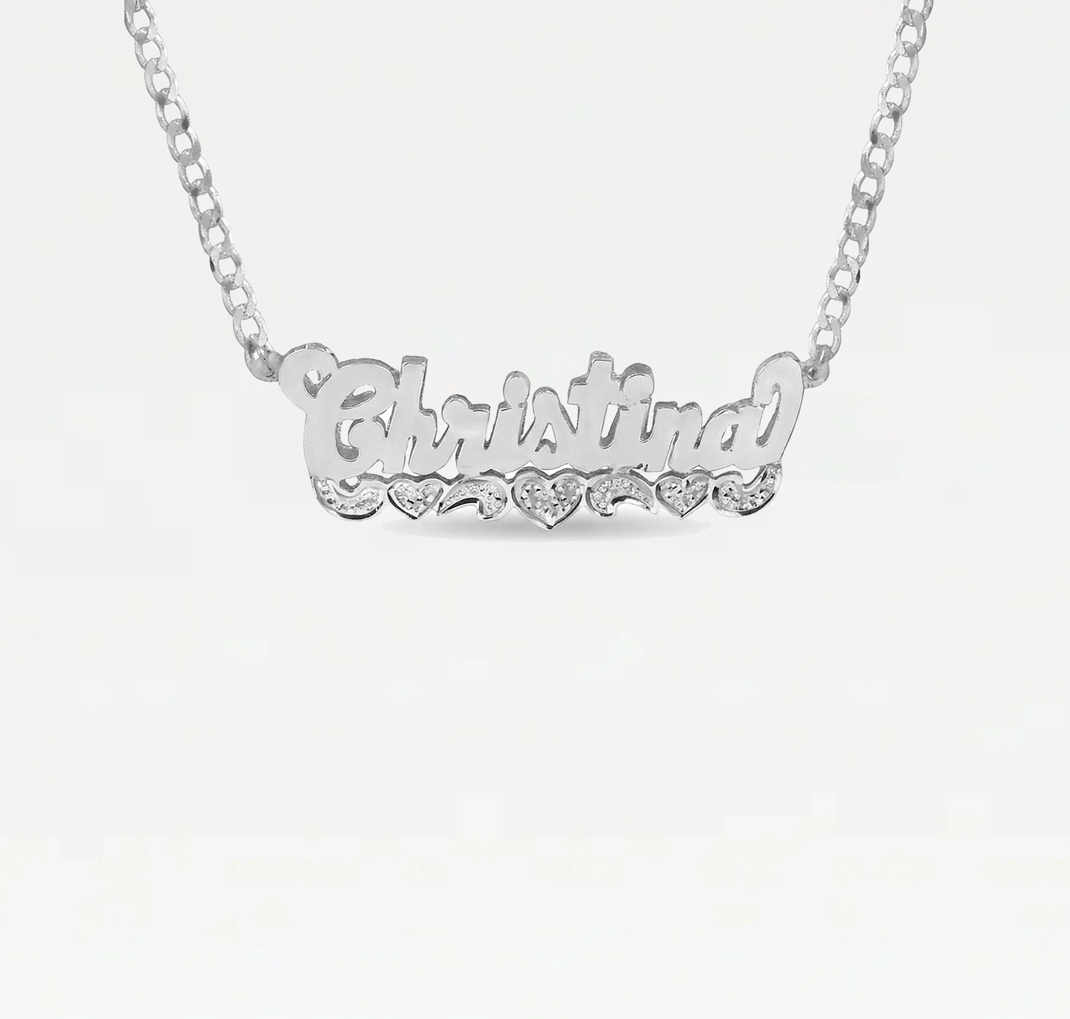 The Classic Cut Heart Nameplate Necklace - Image 3