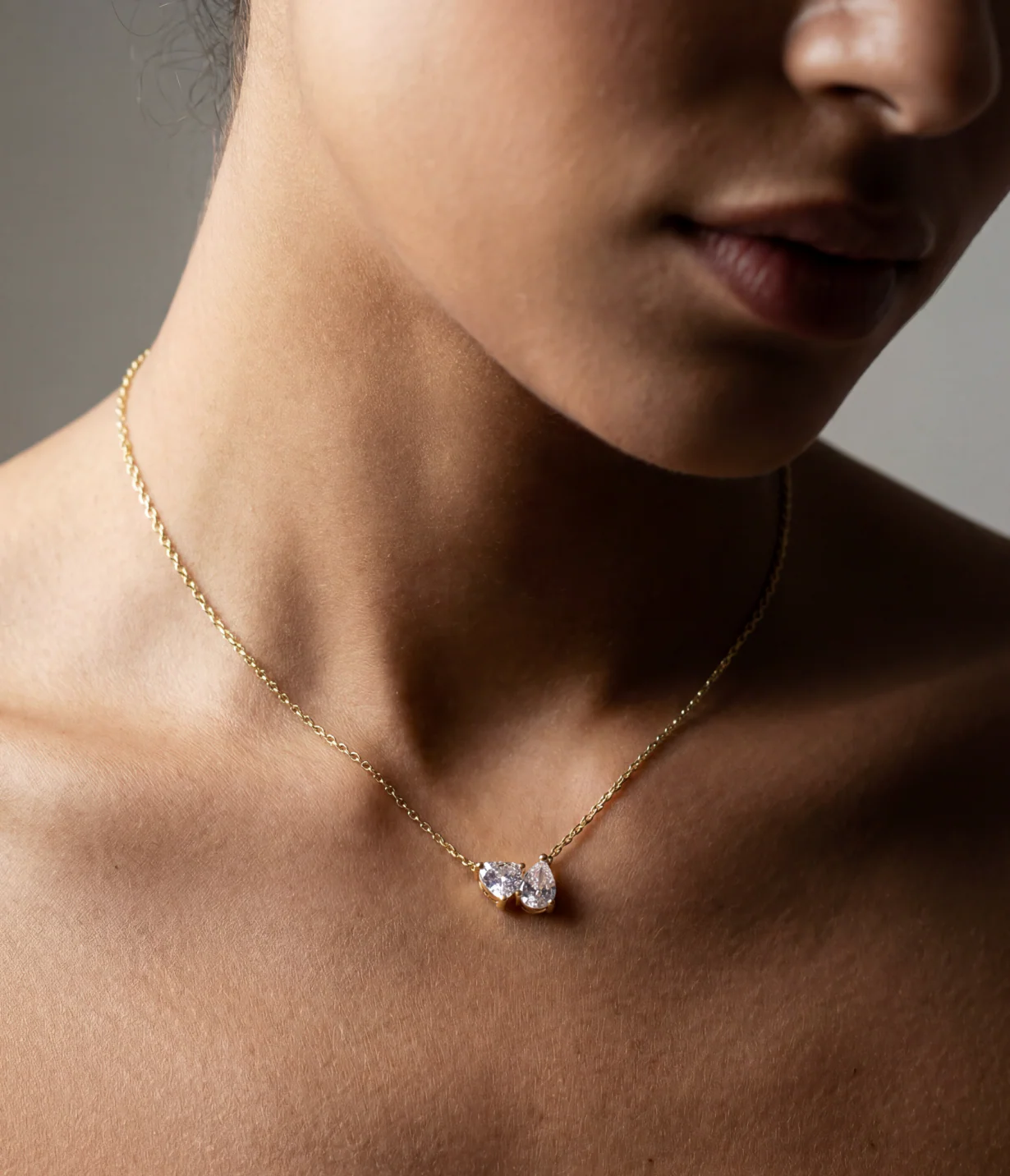 The Clear Heart Pear Necklace - Image 2