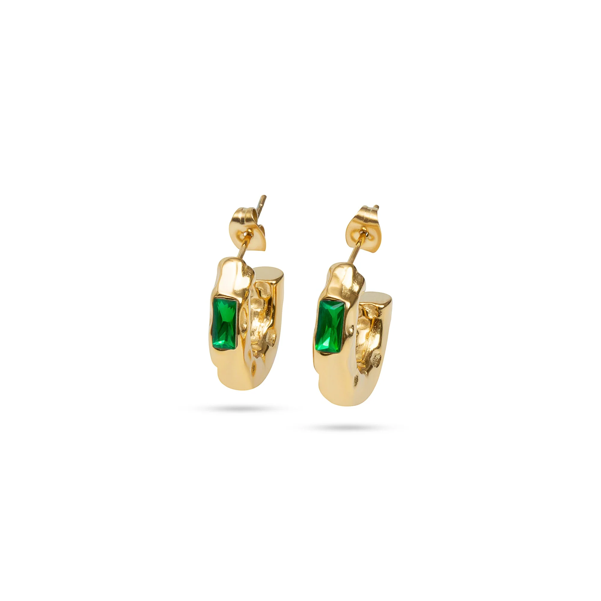 The Colored Stone Hammered Earrings - Image 4