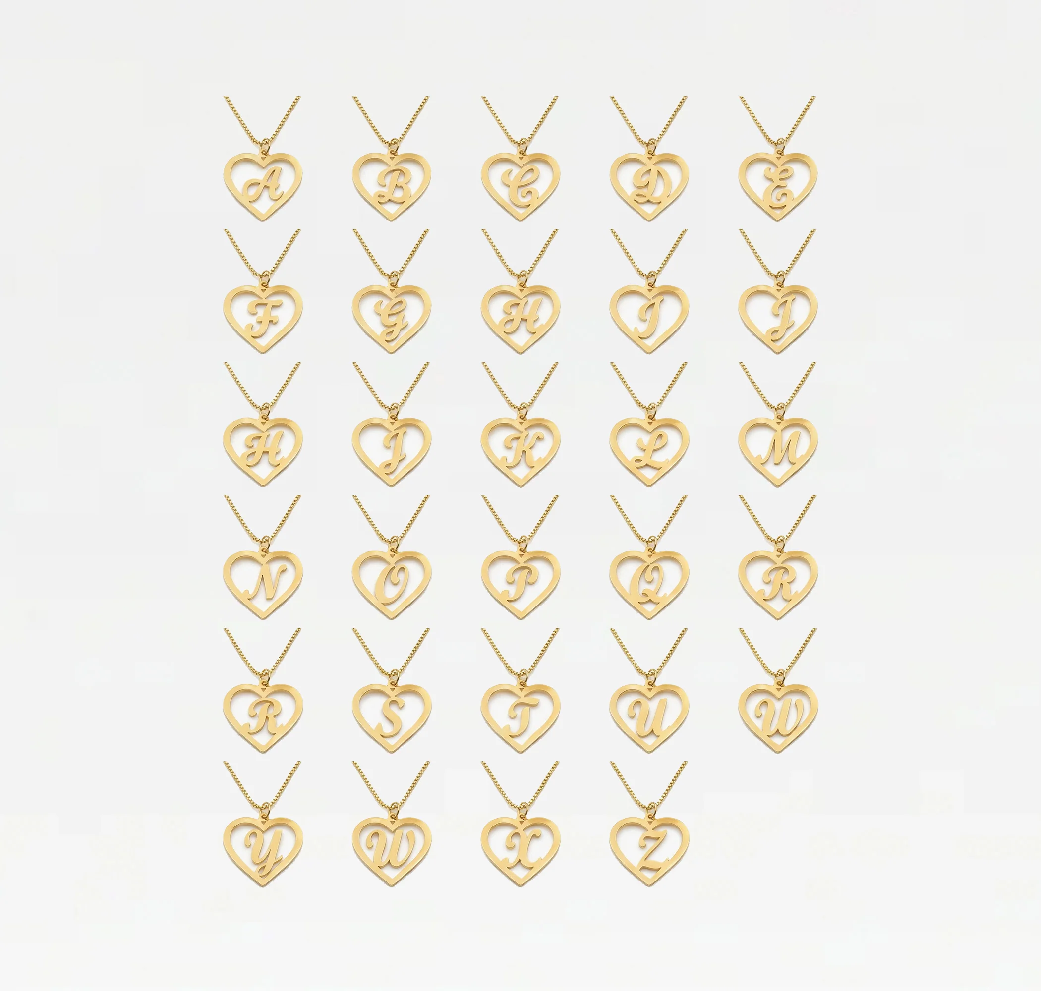 The Cutout Script Heart Pendant Necklace - Image 4