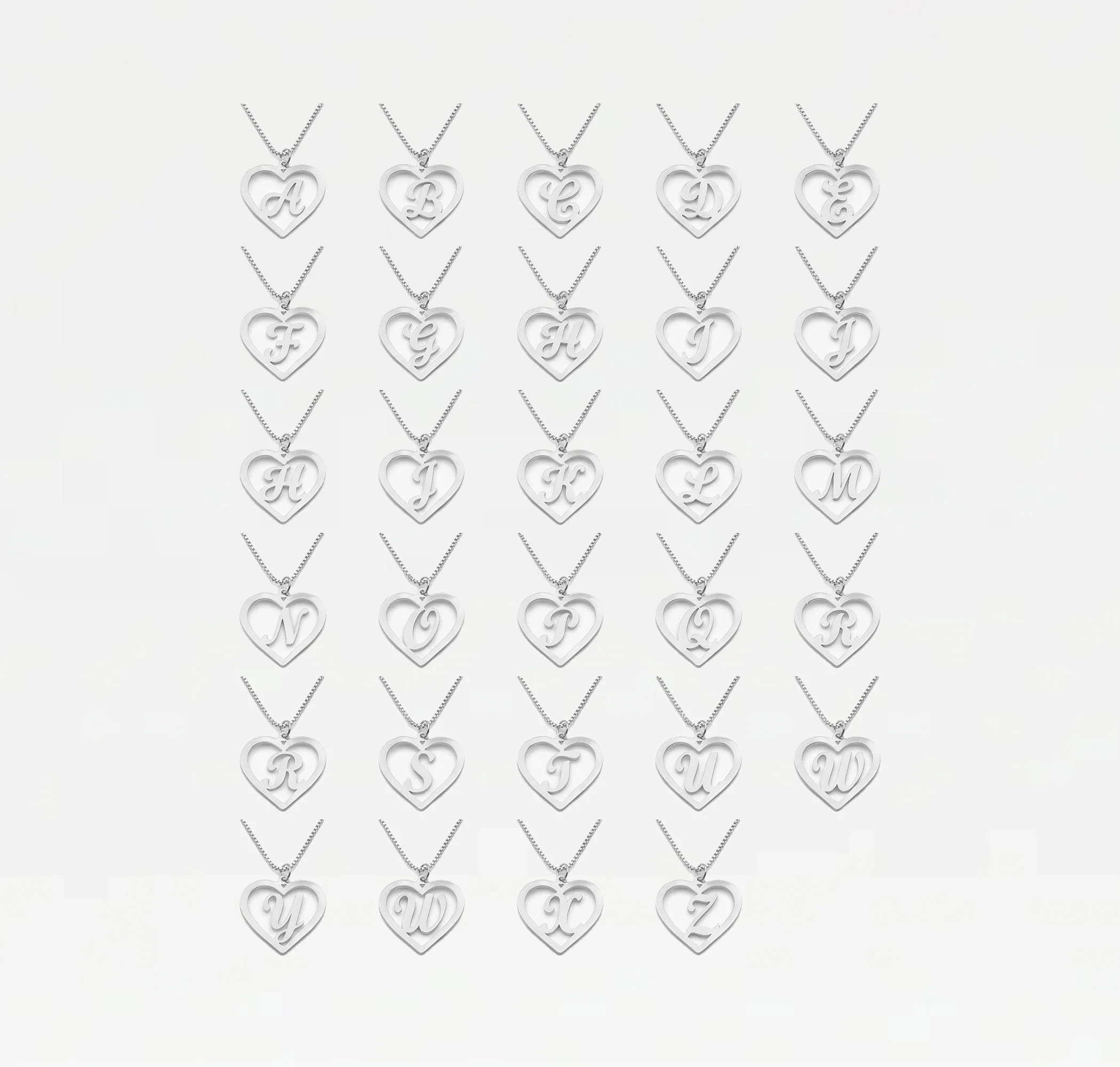 The Cutout Script Heart Pendant Necklace - Image 5