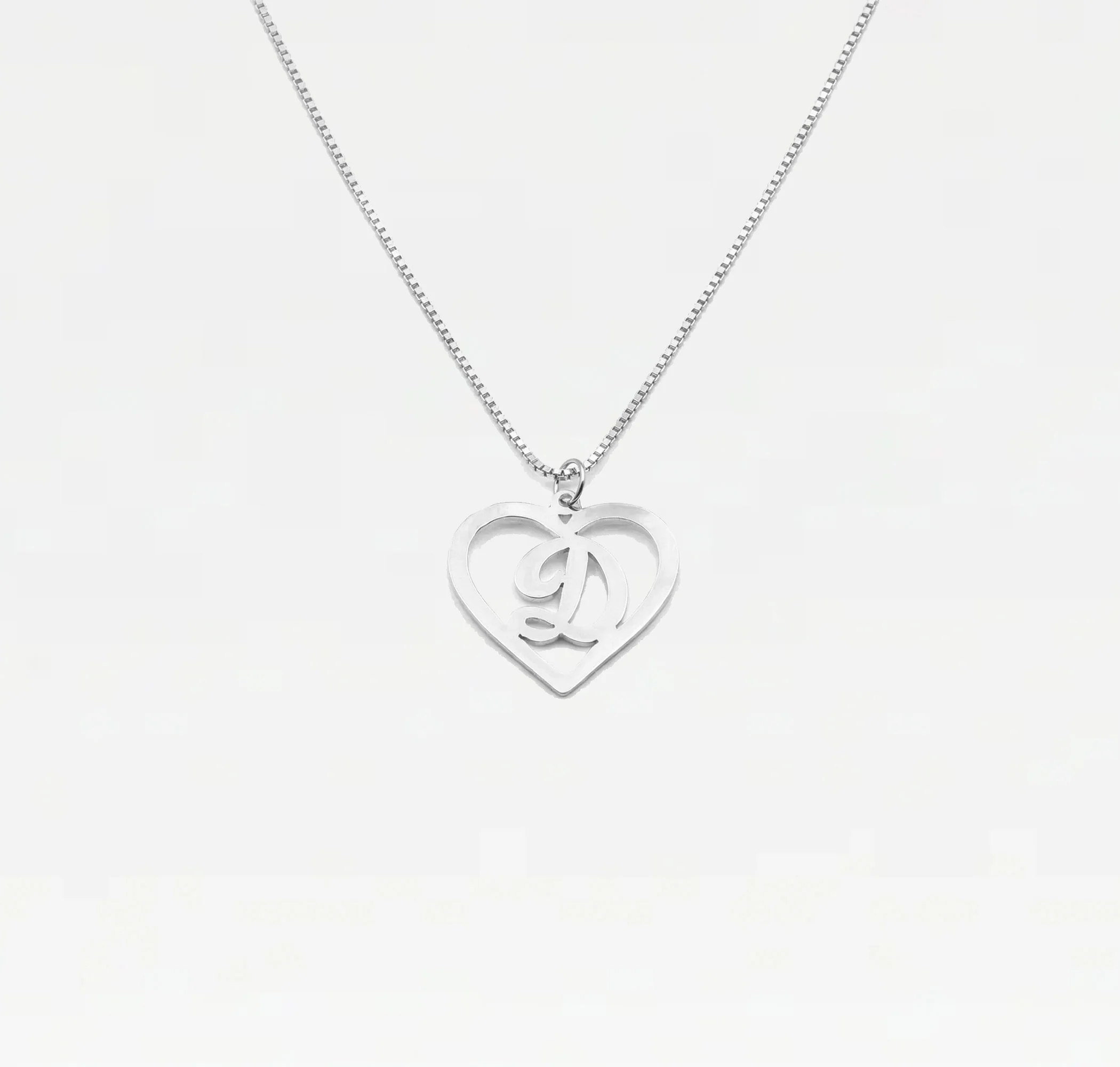 The Cutout Script Heart Pendant Necklace - Image 6