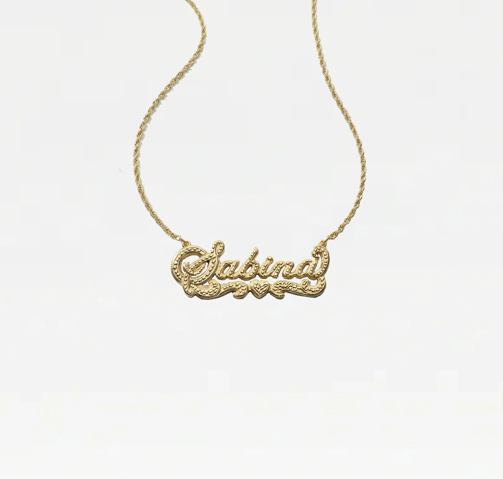 The Double Plate Classic Nameplate Necklace - Image 3