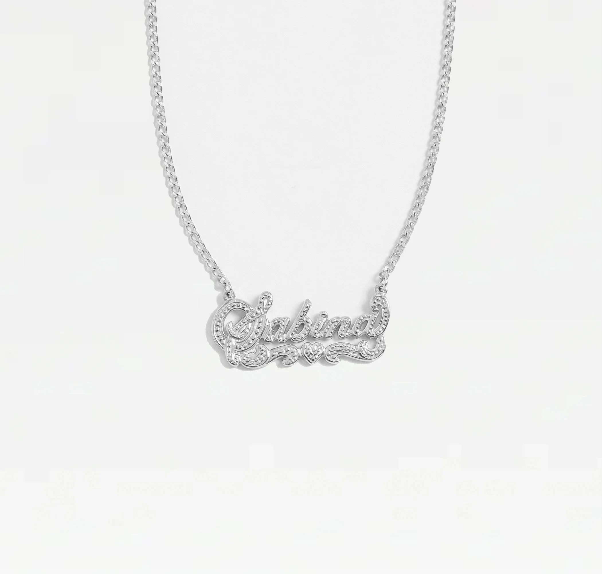 The Double Plate Classic Nameplate Necklace - Image 4