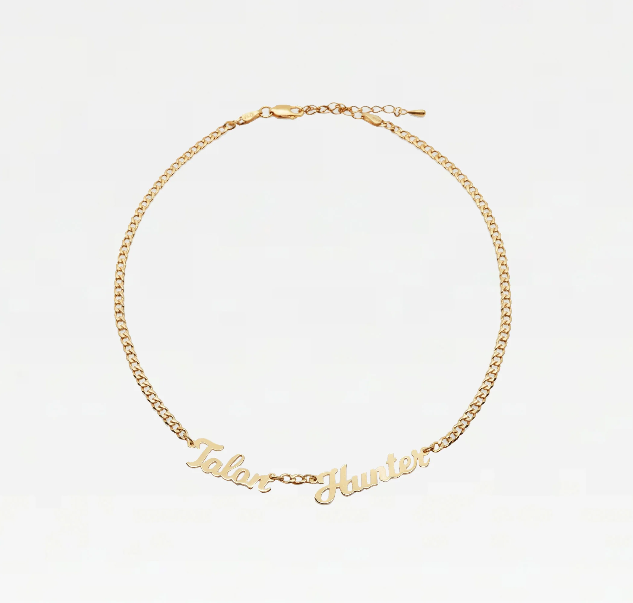 The Double Script Nameplate Necklace