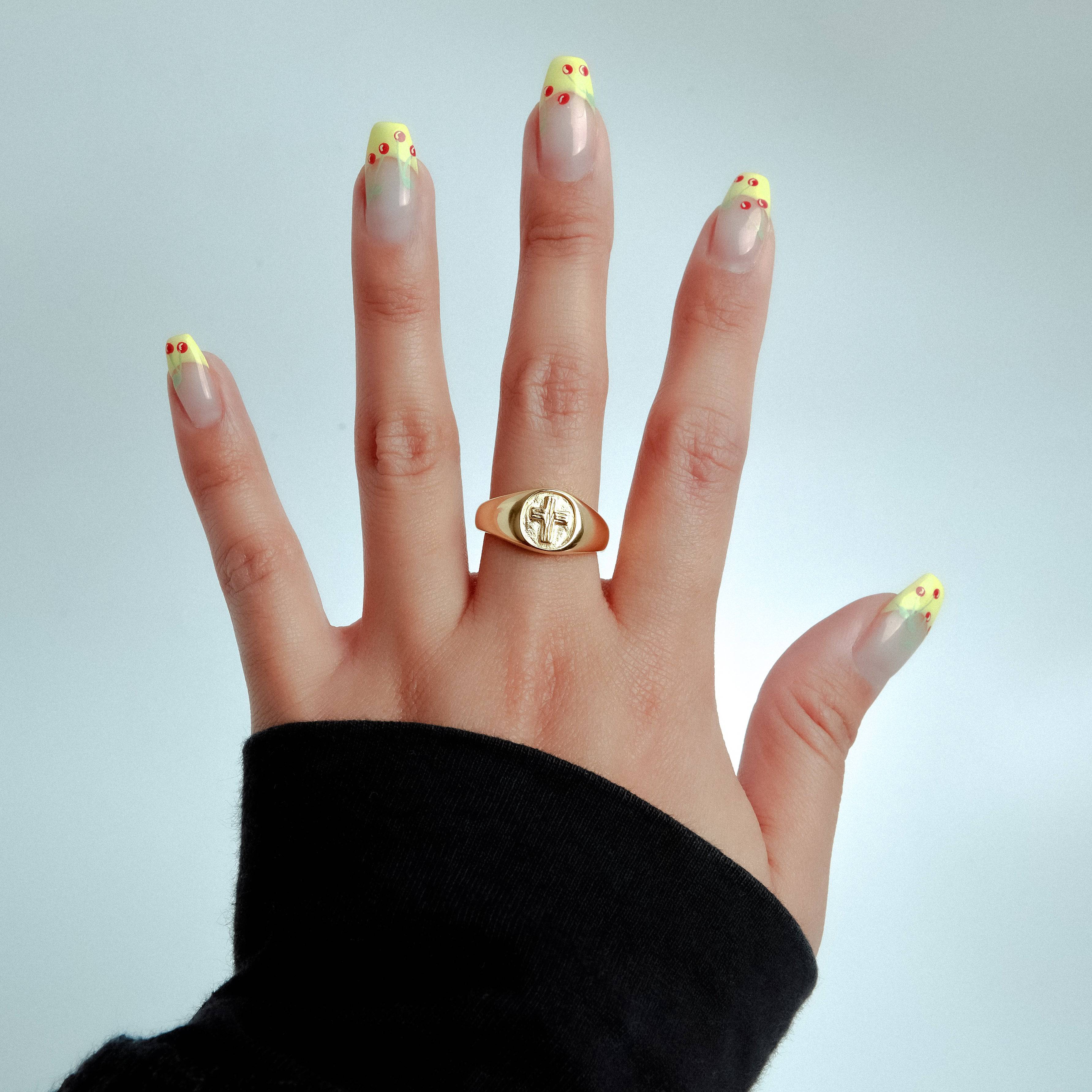 The Embossed Cross Signet Ring - Image 3