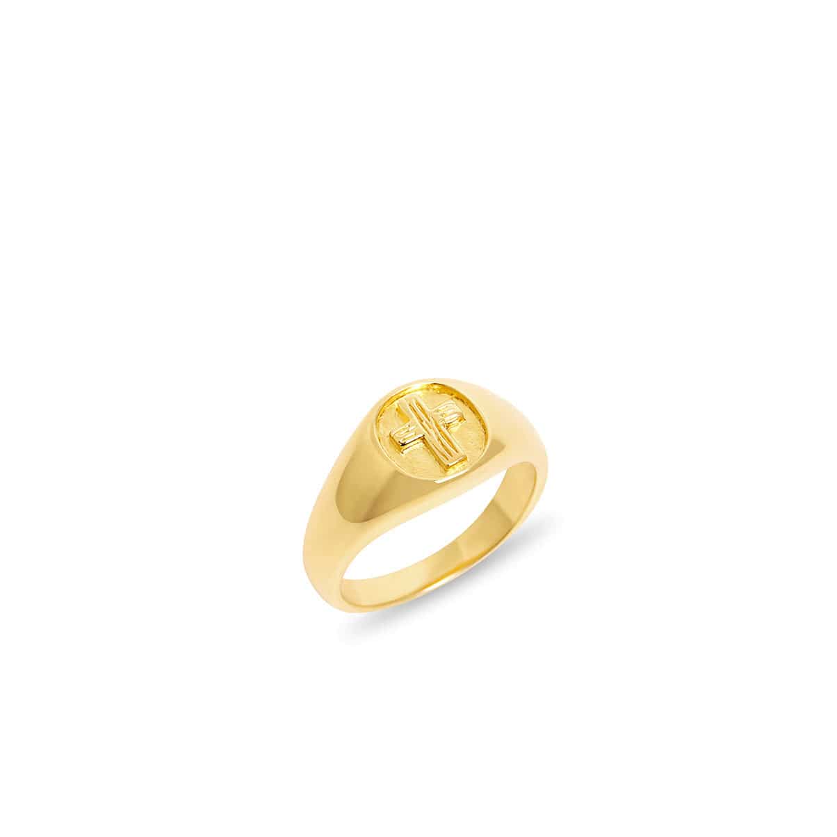The Embossed Cross Signet Ring - Image 5