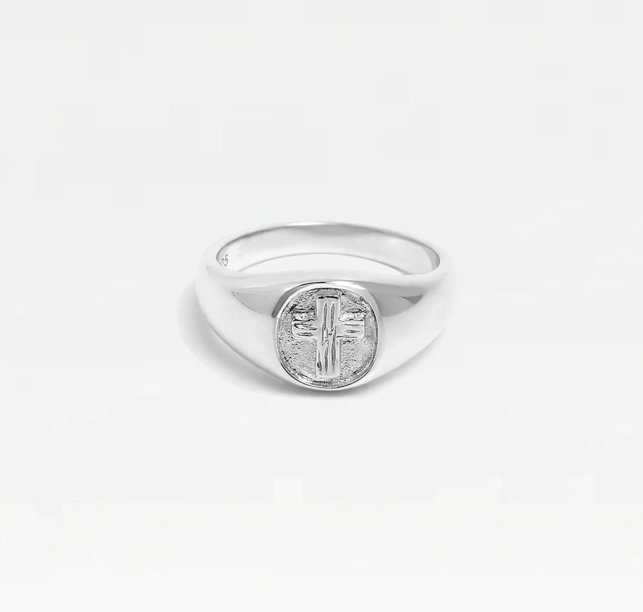 The Embossed Cross Signet Ring - Image 6