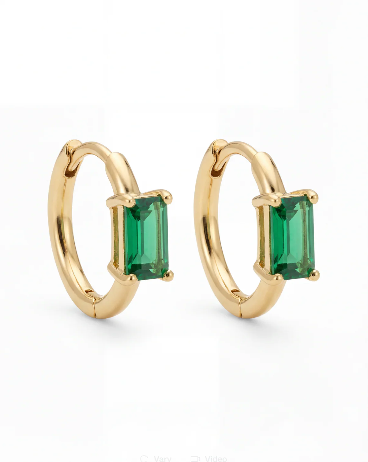 THE EMERALD GREEN HUGGIE HOOPS - Image 3