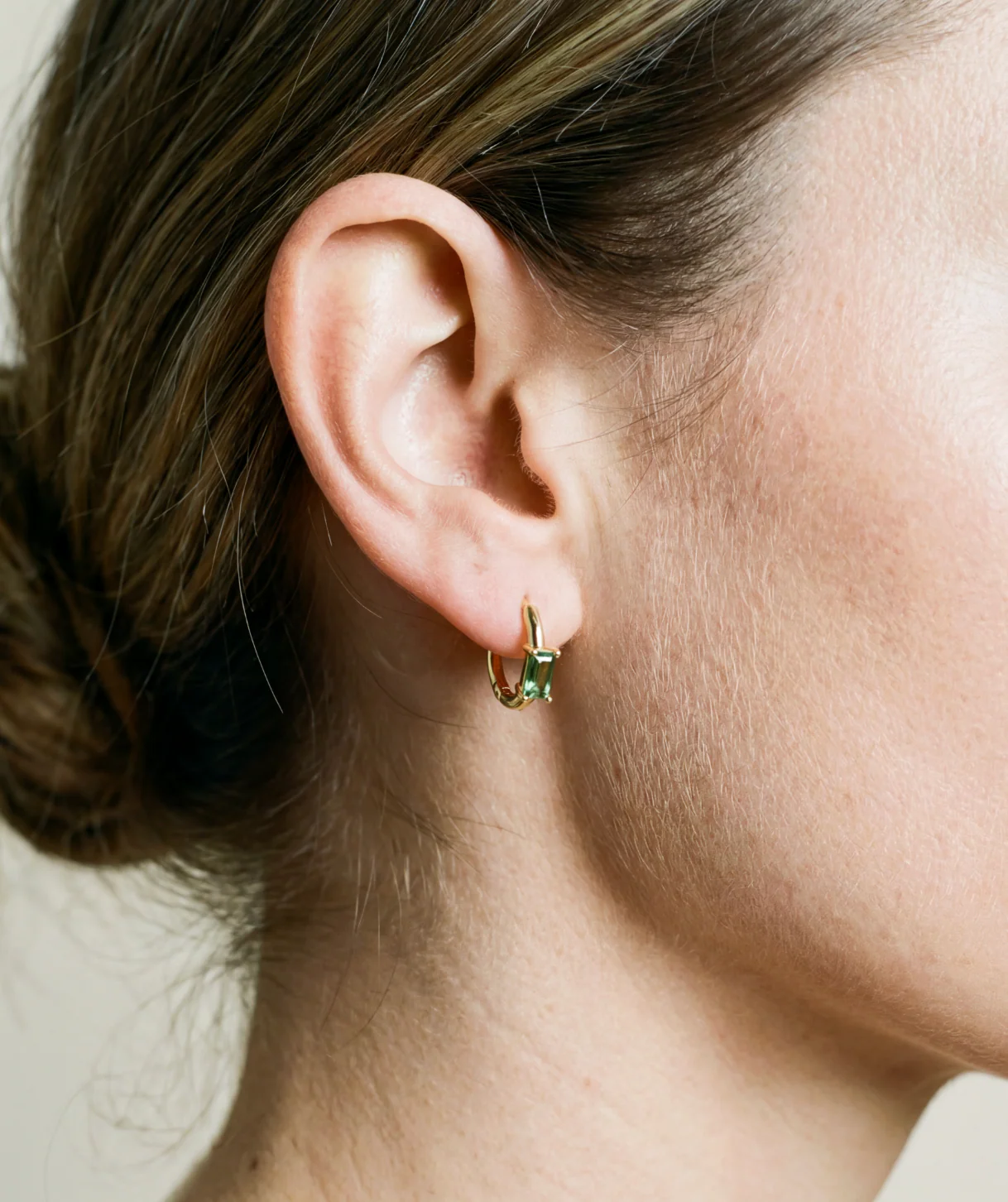 THE EMERALD GREEN HUGGIE HOOPS - Image 4