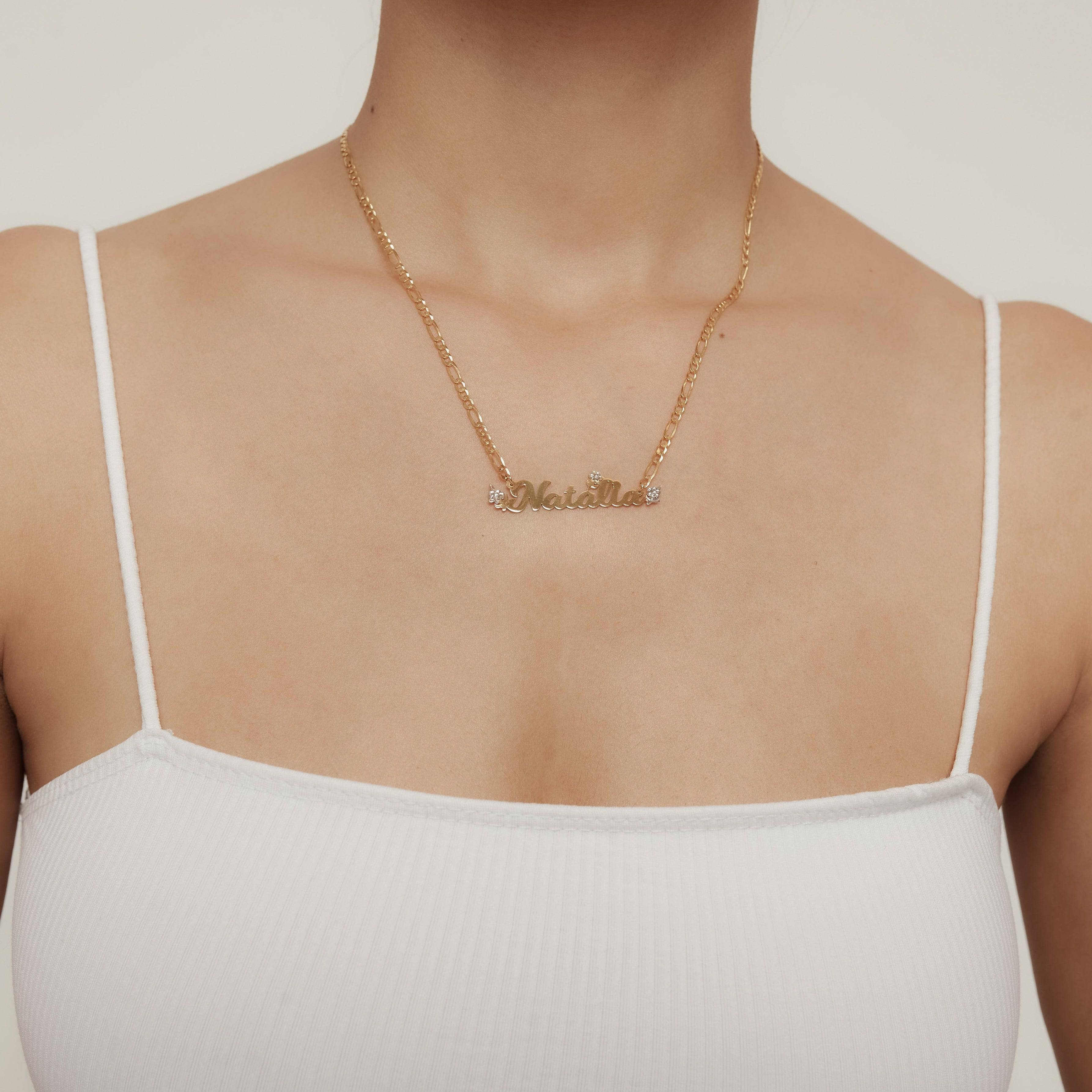 The Flower Script Nameplate Necklace - Image 3