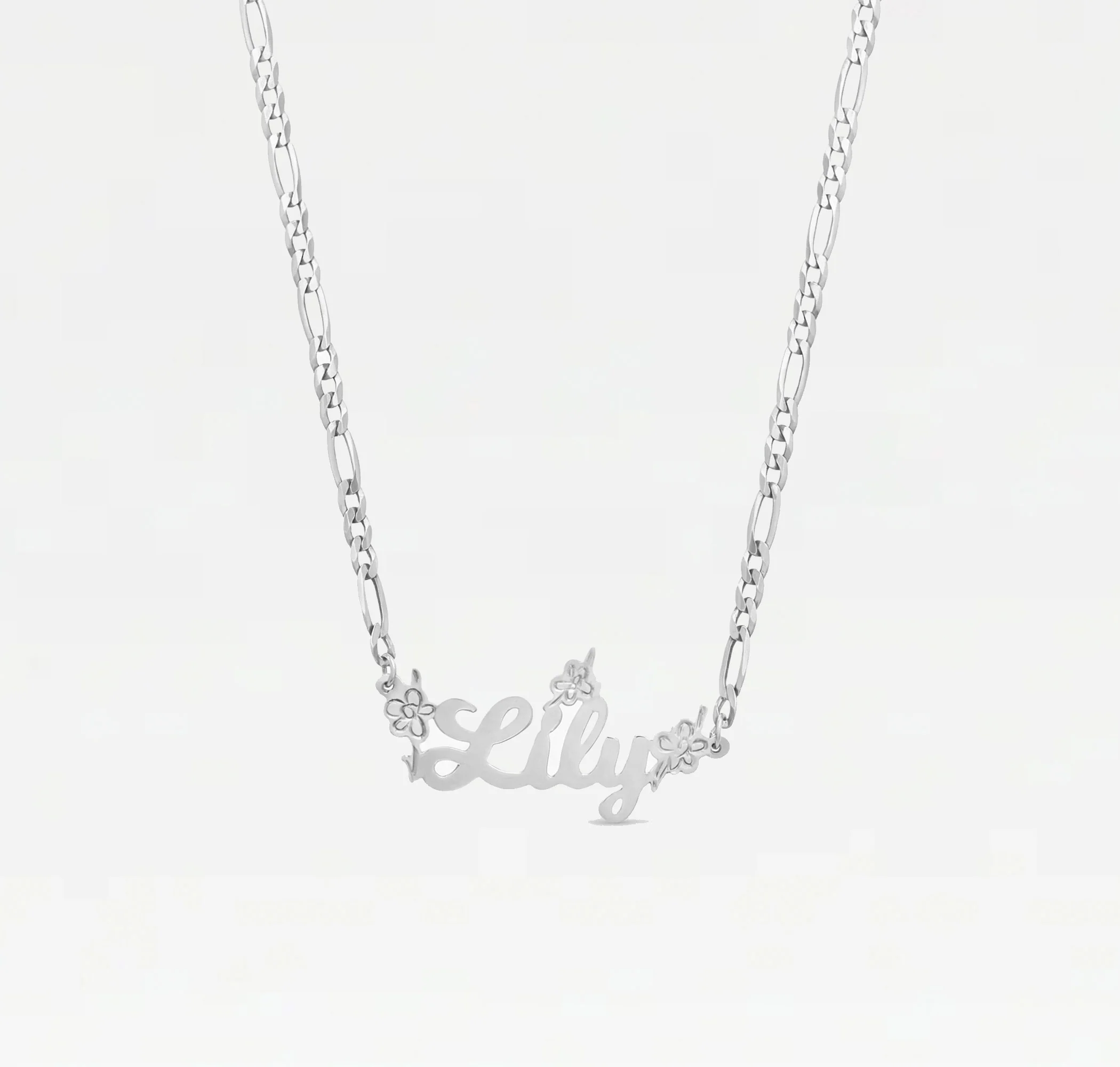The Flower Script Nameplate Necklace - Image 4