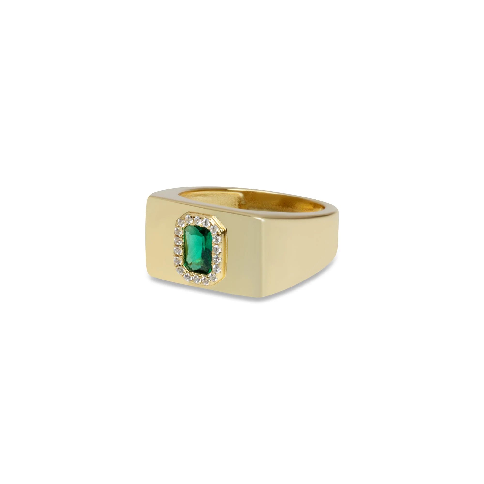 The Green Stone Square Signet Ring - Image 4