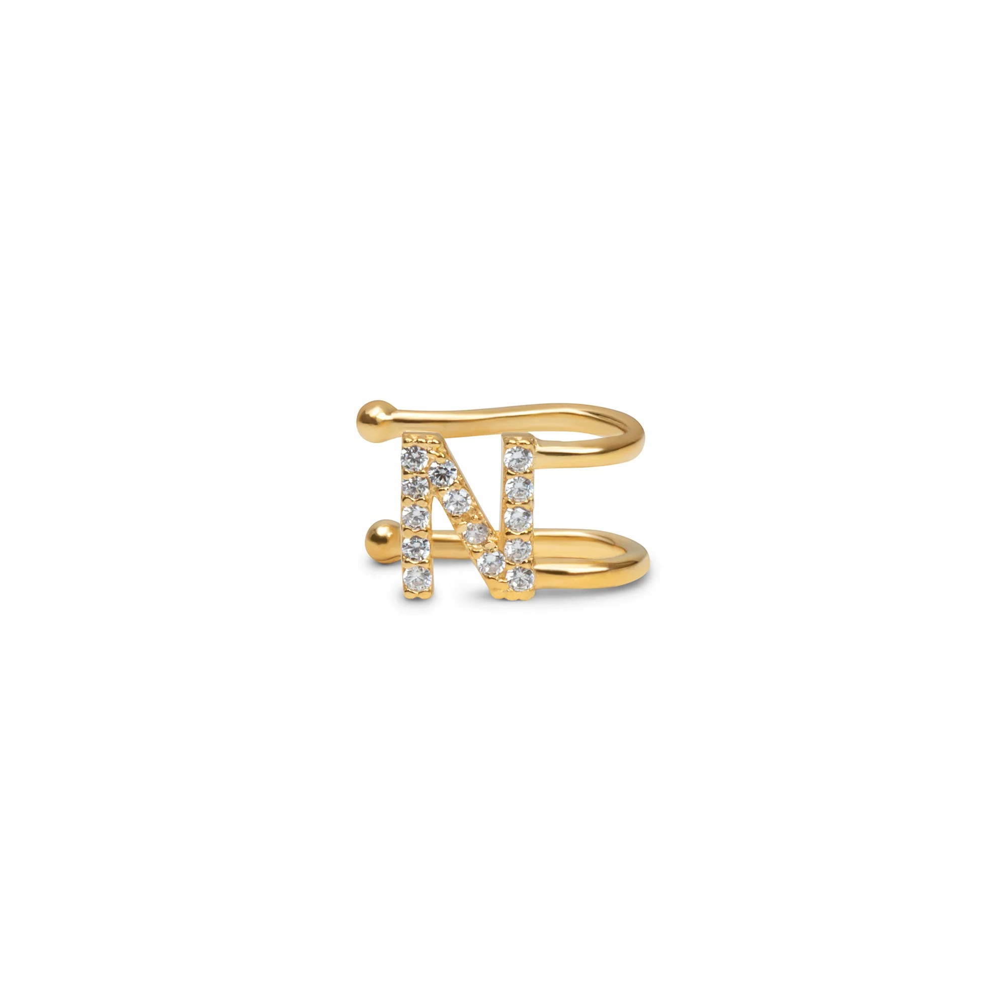 The Iced Out Block Letter Cuff Earring - Image 3