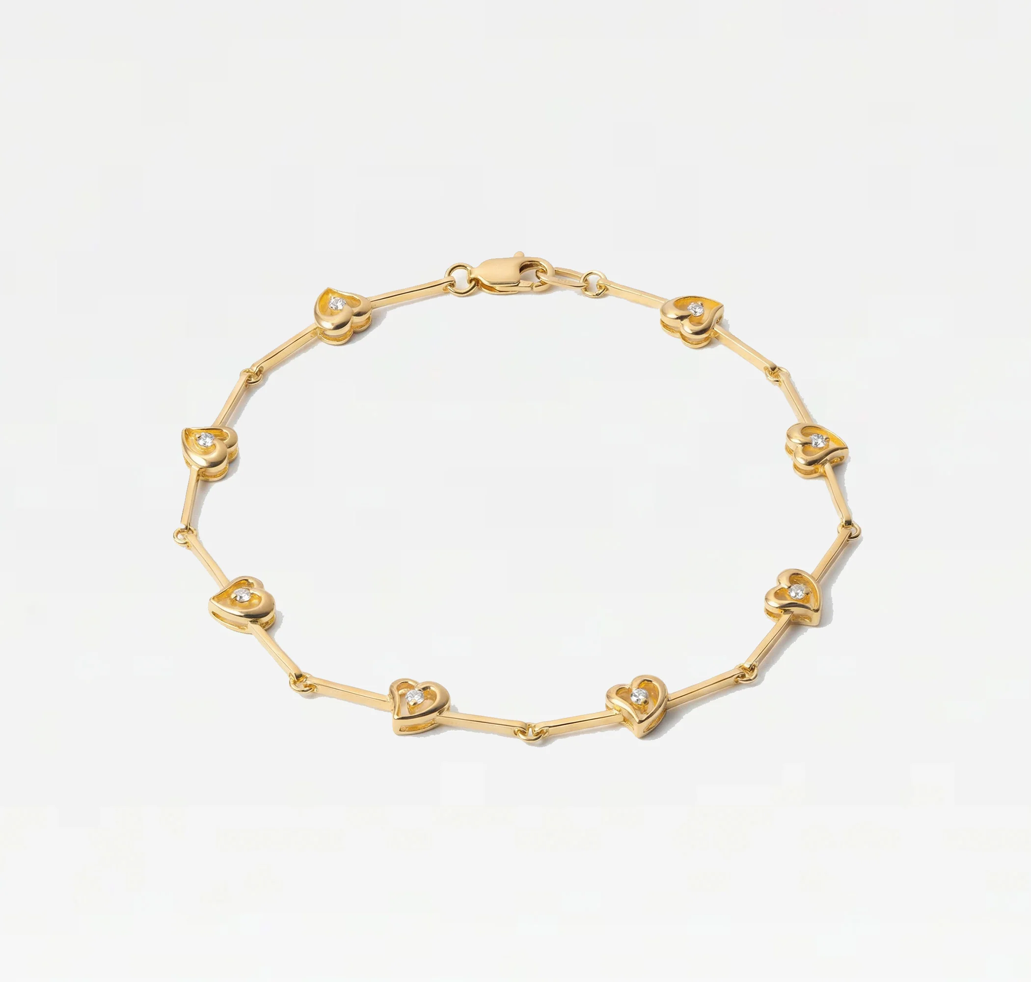 The Kaia Heart Stone Link Bracelet