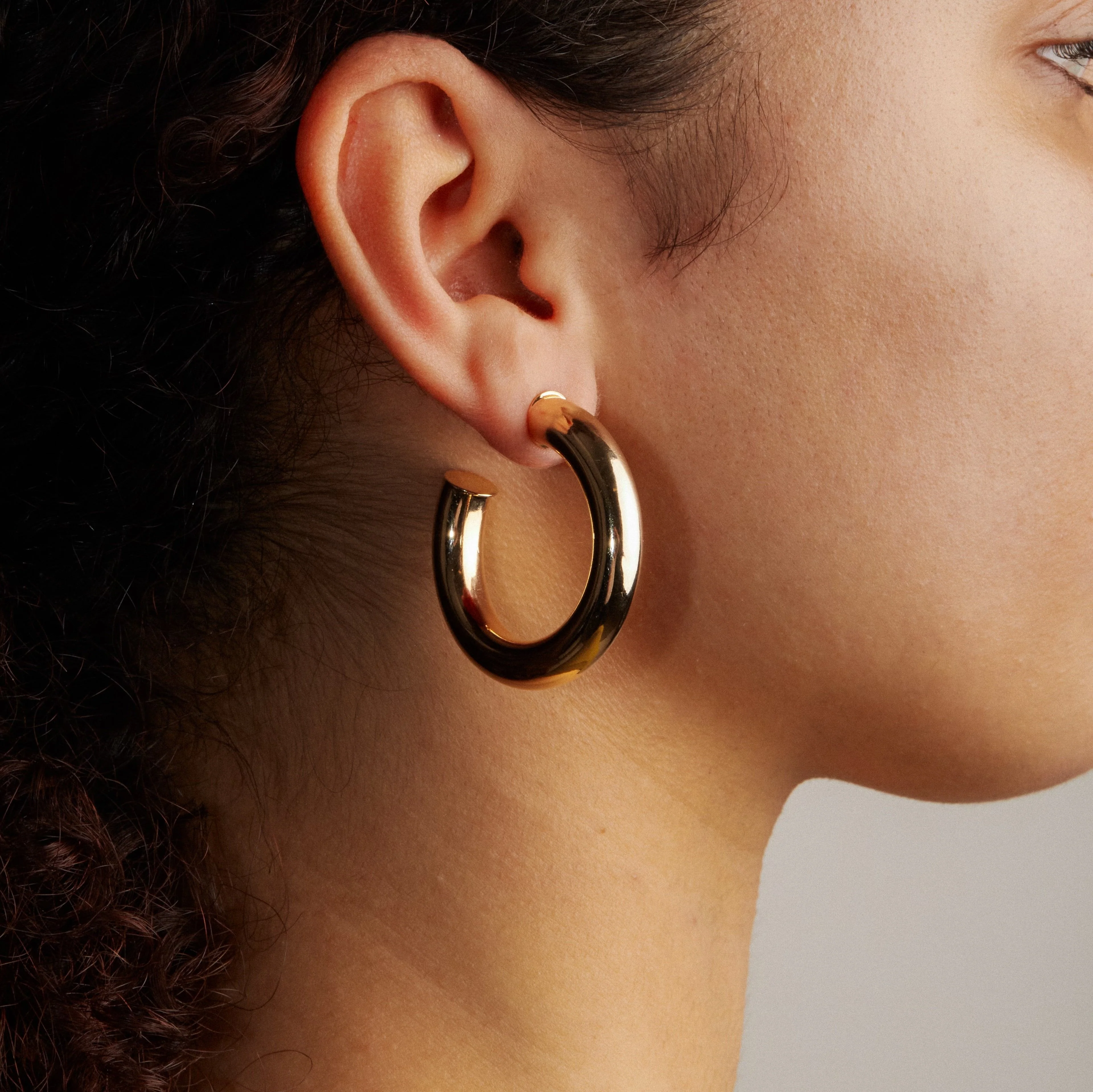 The Large Gold Hailey Hoops - Image 3