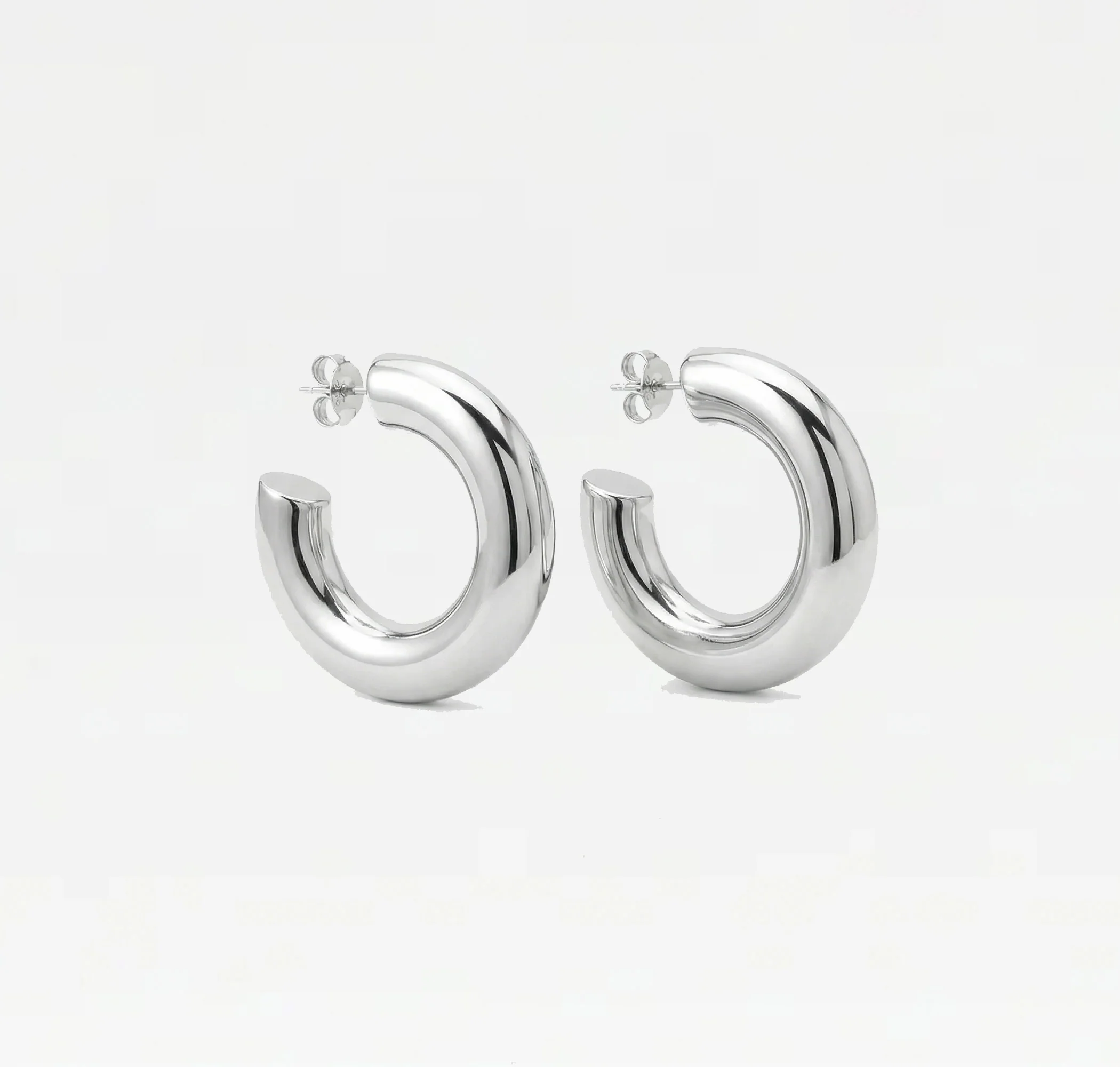 The Large Silver Hailey Hoops