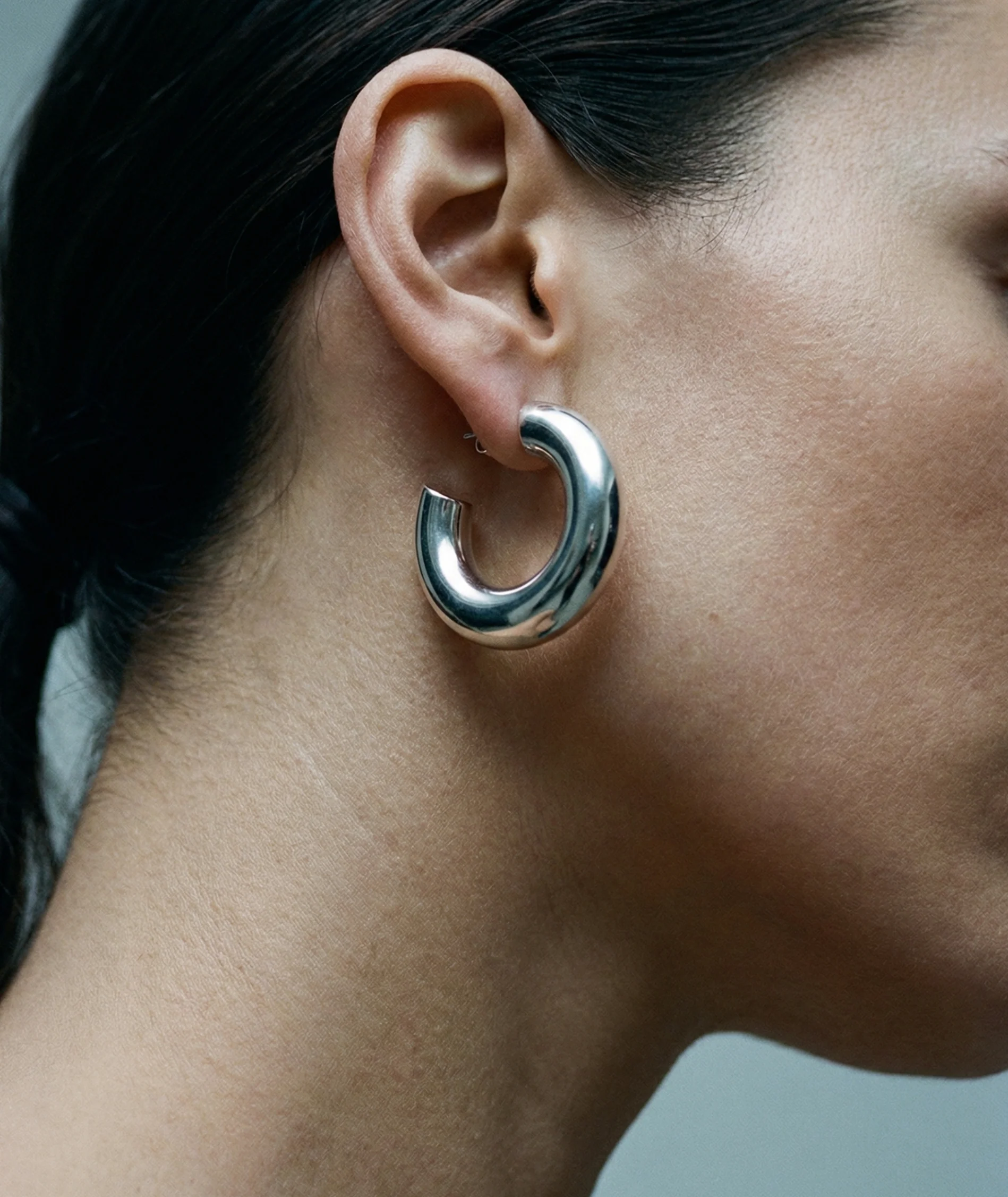 The Large Silver Hailey Hoops - Image 2