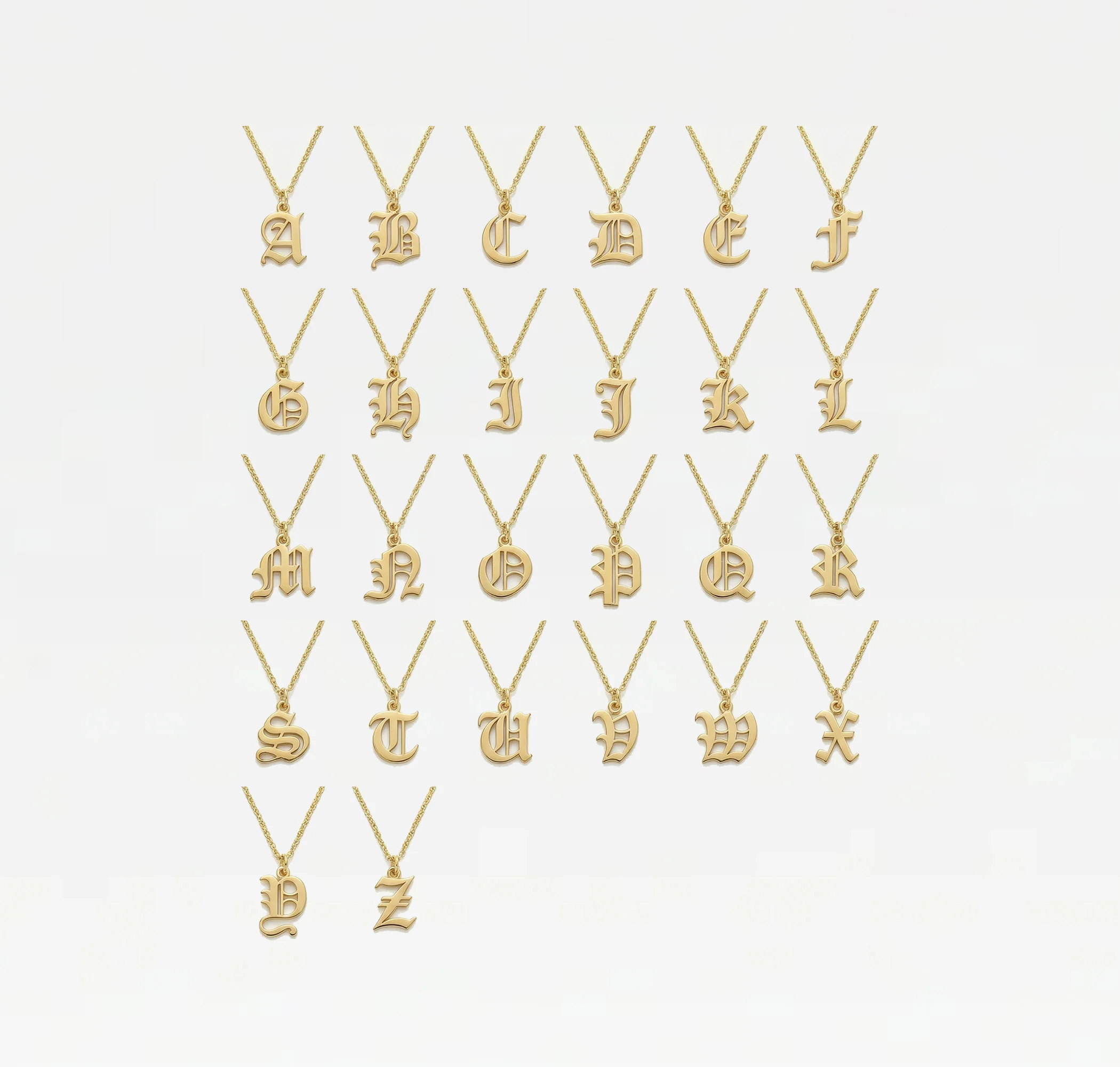The Mini Old English Initial Pendant Necklace - Image 6