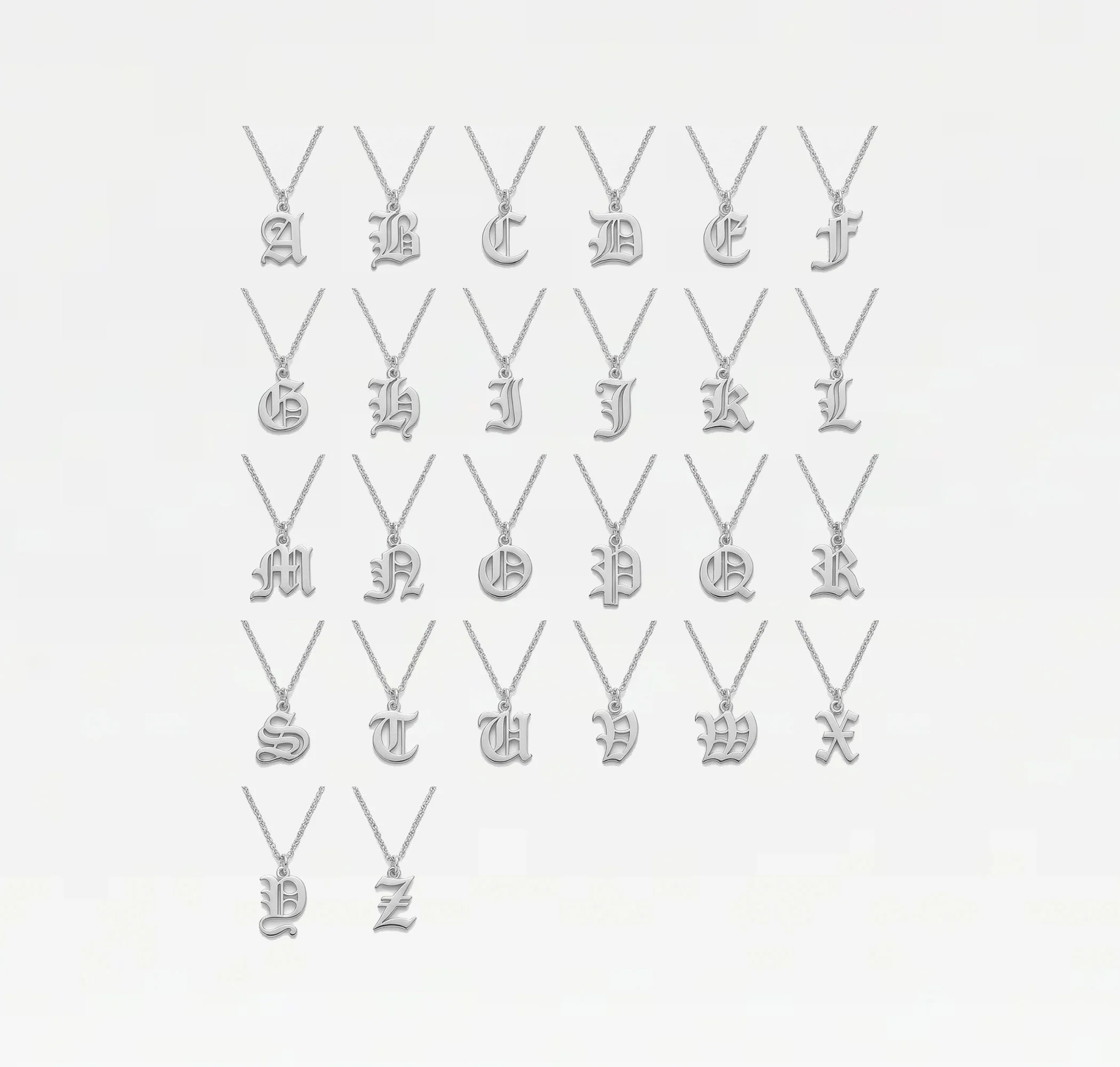 The Mini Old English Initial Pendant Necklace - Image 7