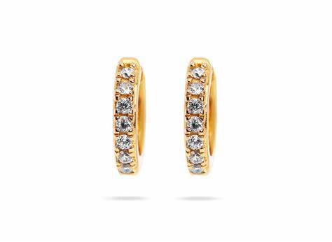 The Mini Pavé Huggie Earrings - Image 4