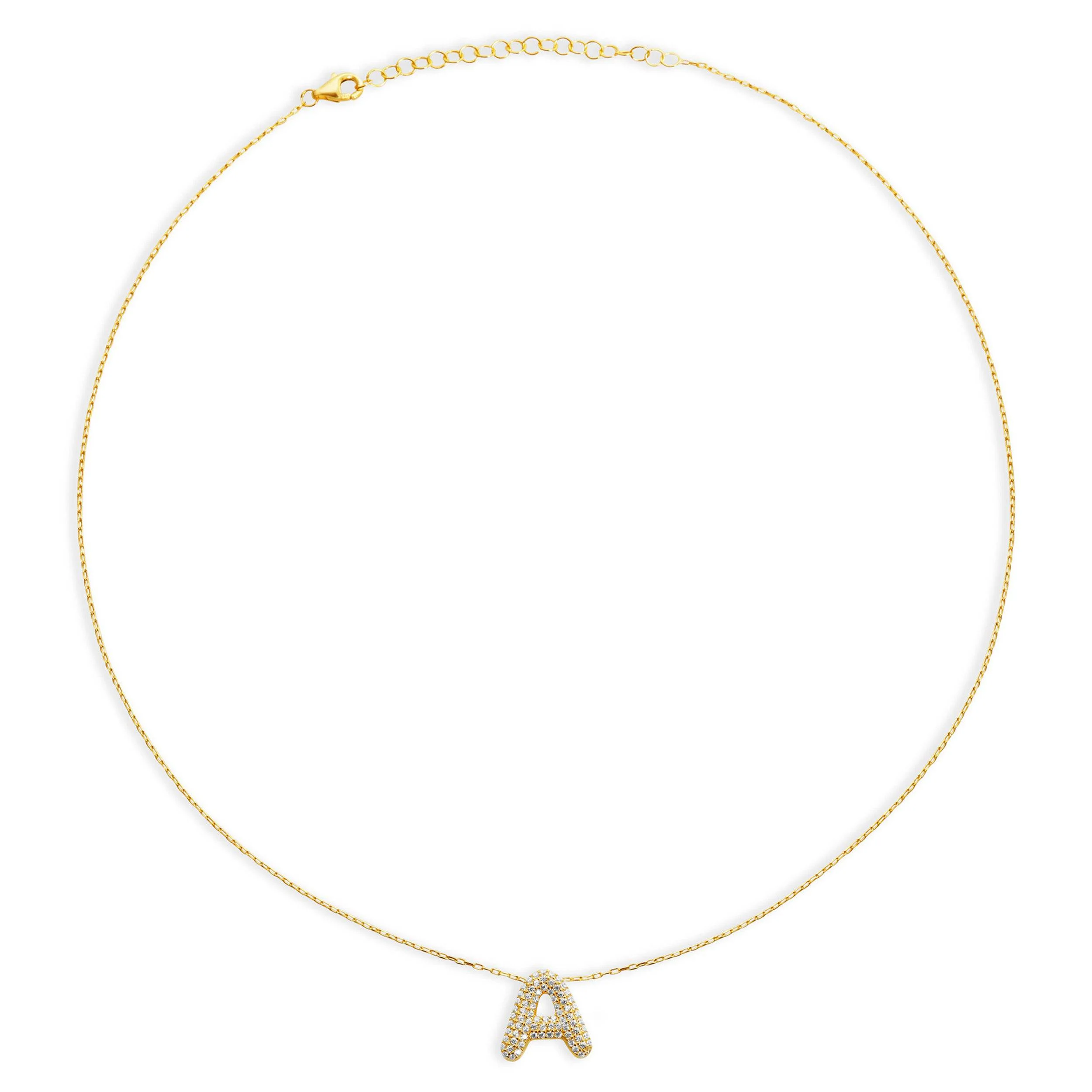 The Pavé Bubble Letter Pendant Necklace - Image 10