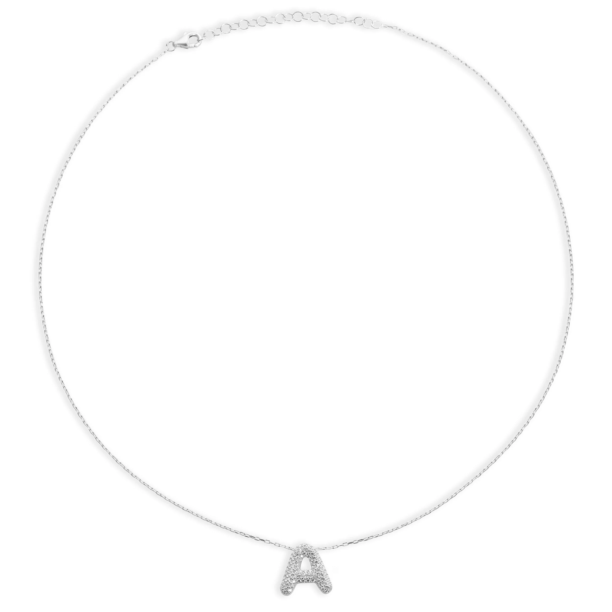 The Pavé Bubble Letter Pendant Necklace - Image 11