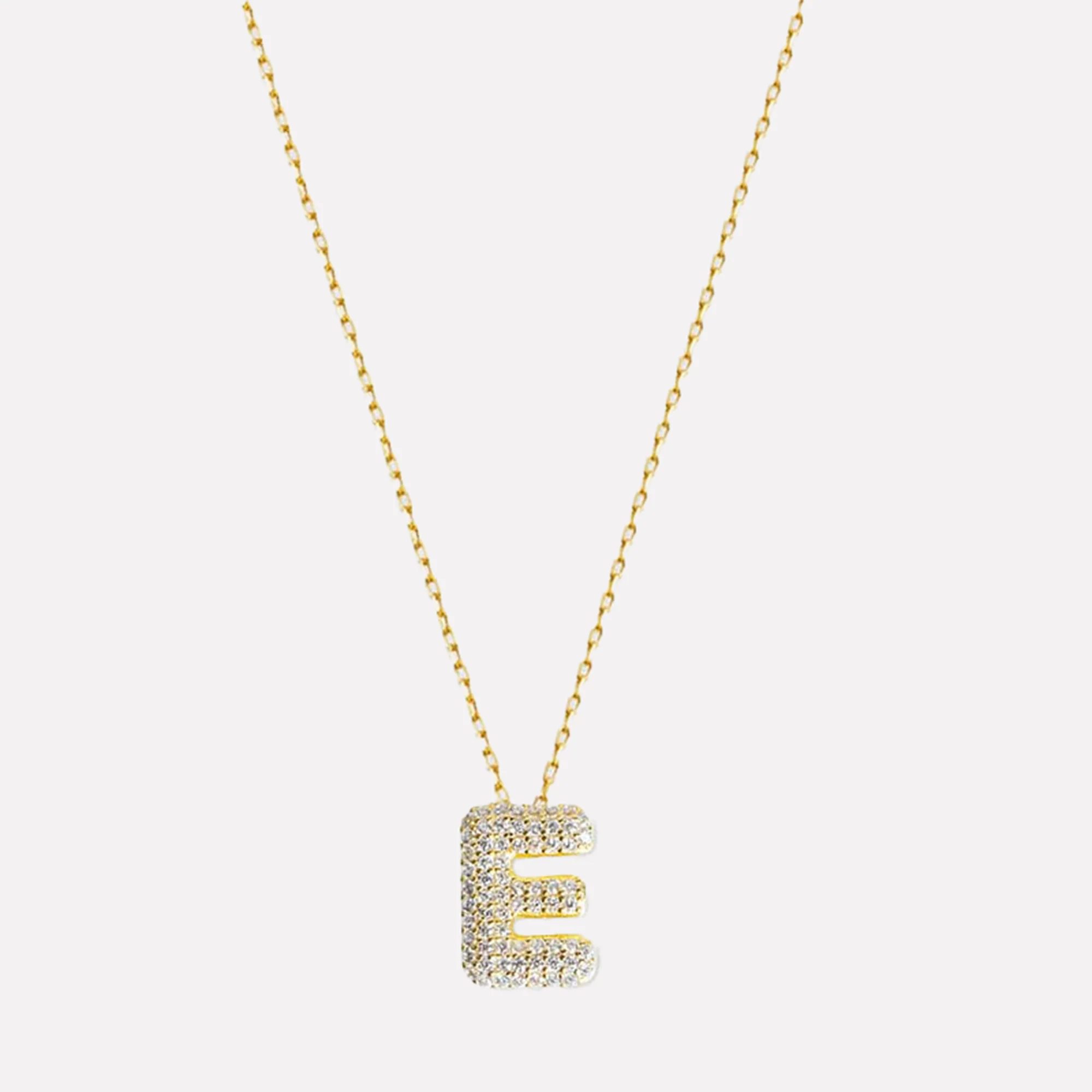 The Pavé Bubble Letter Pendant Necklace - Image 16