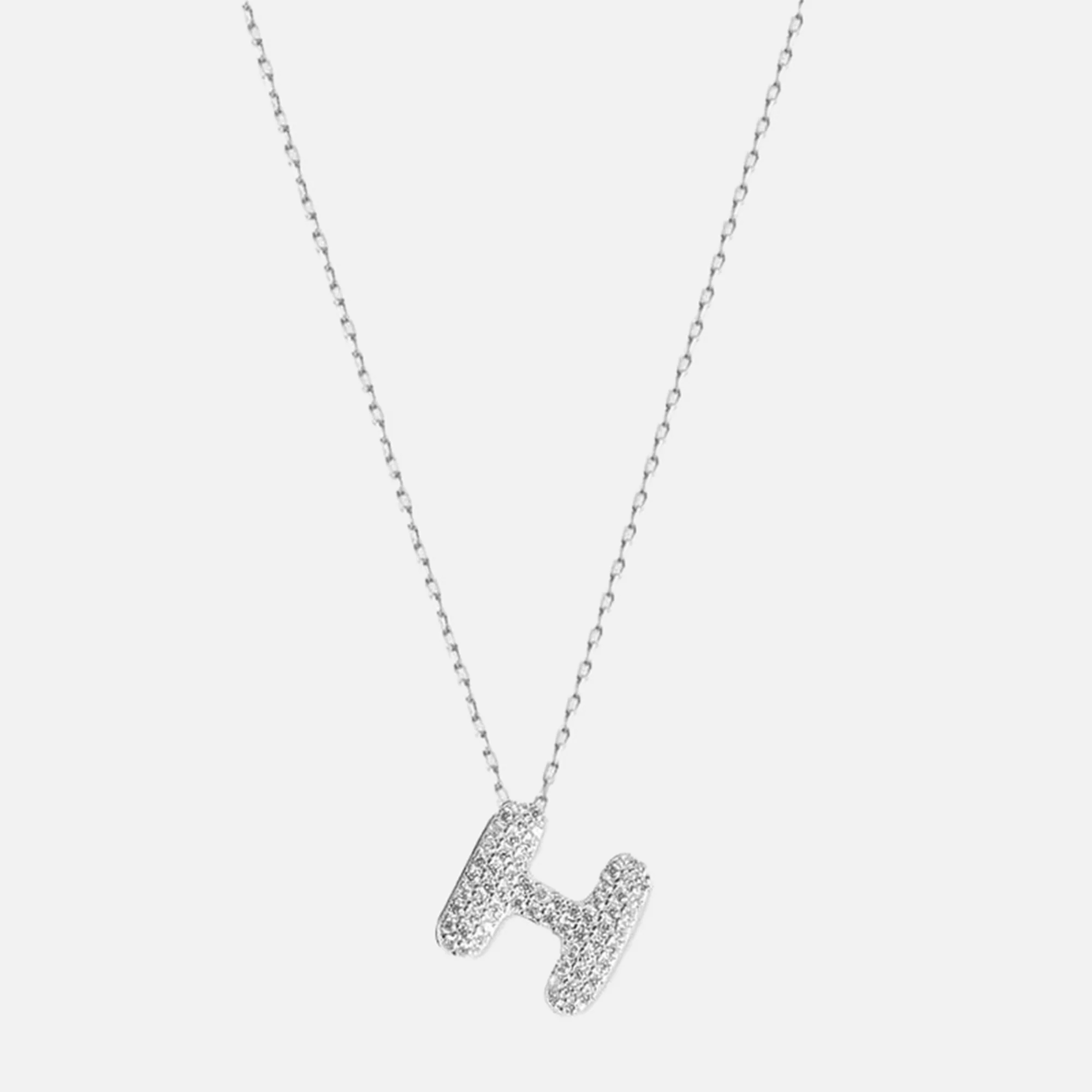 The Pavé Bubble Letter Pendant Necklace - Image 21