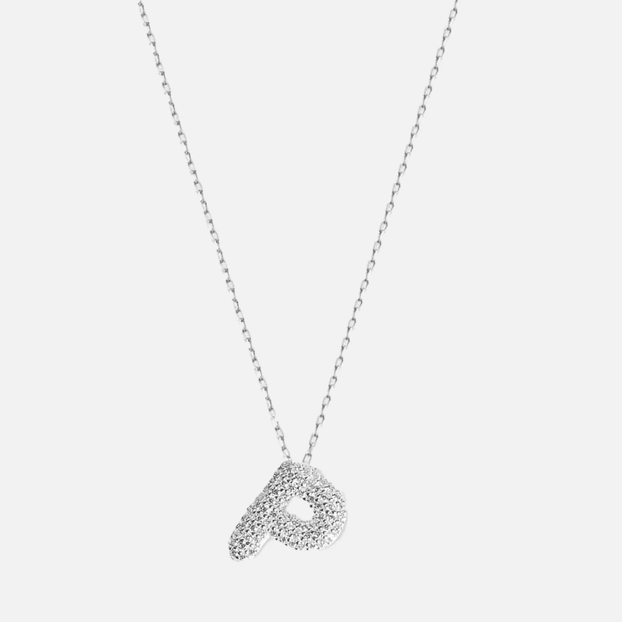 The Pavé Bubble Letter Pendant Necklace - Image 31