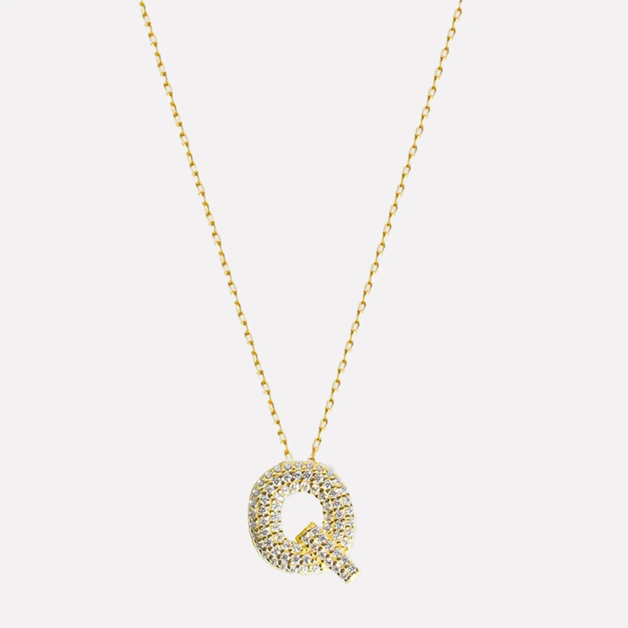 The Pavé Bubble Letter Pendant Necklace - Image 32