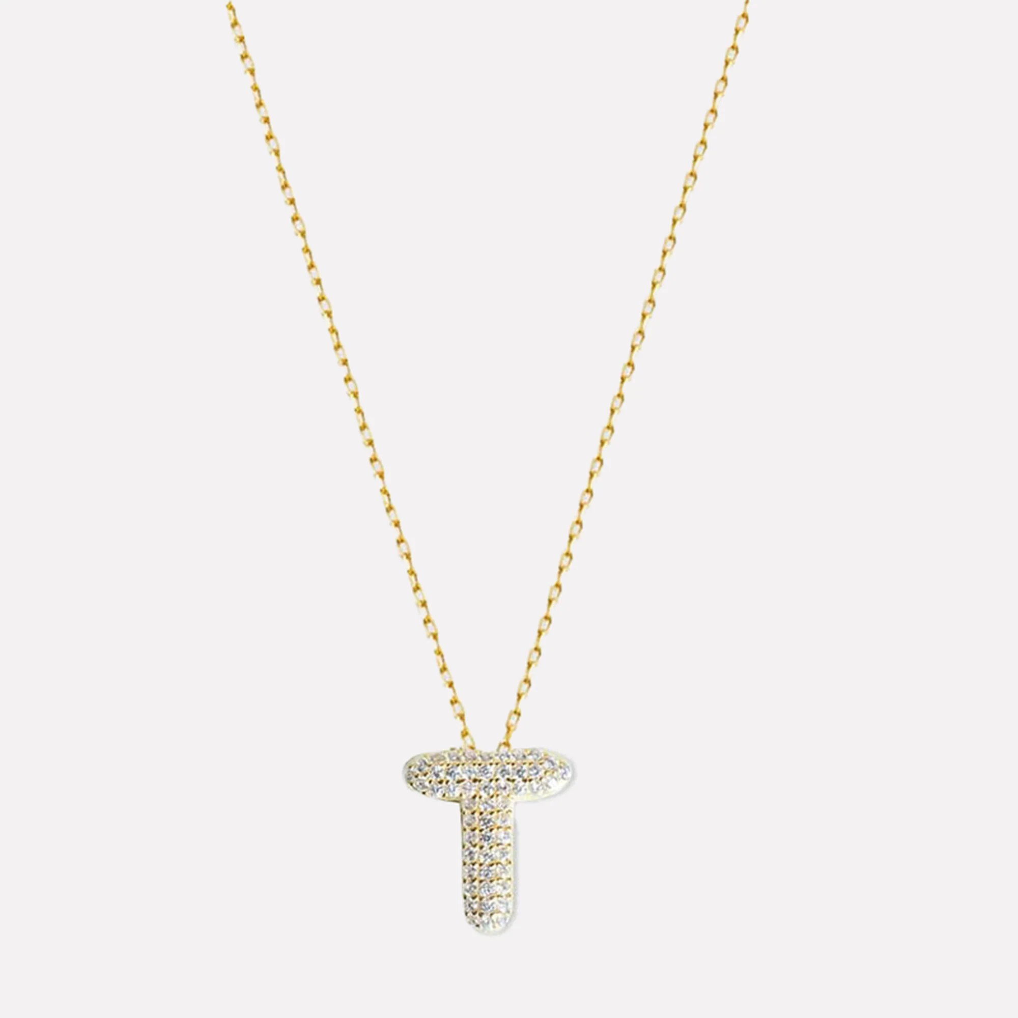 The Pavé Bubble Letter Pendant Necklace - Image 38