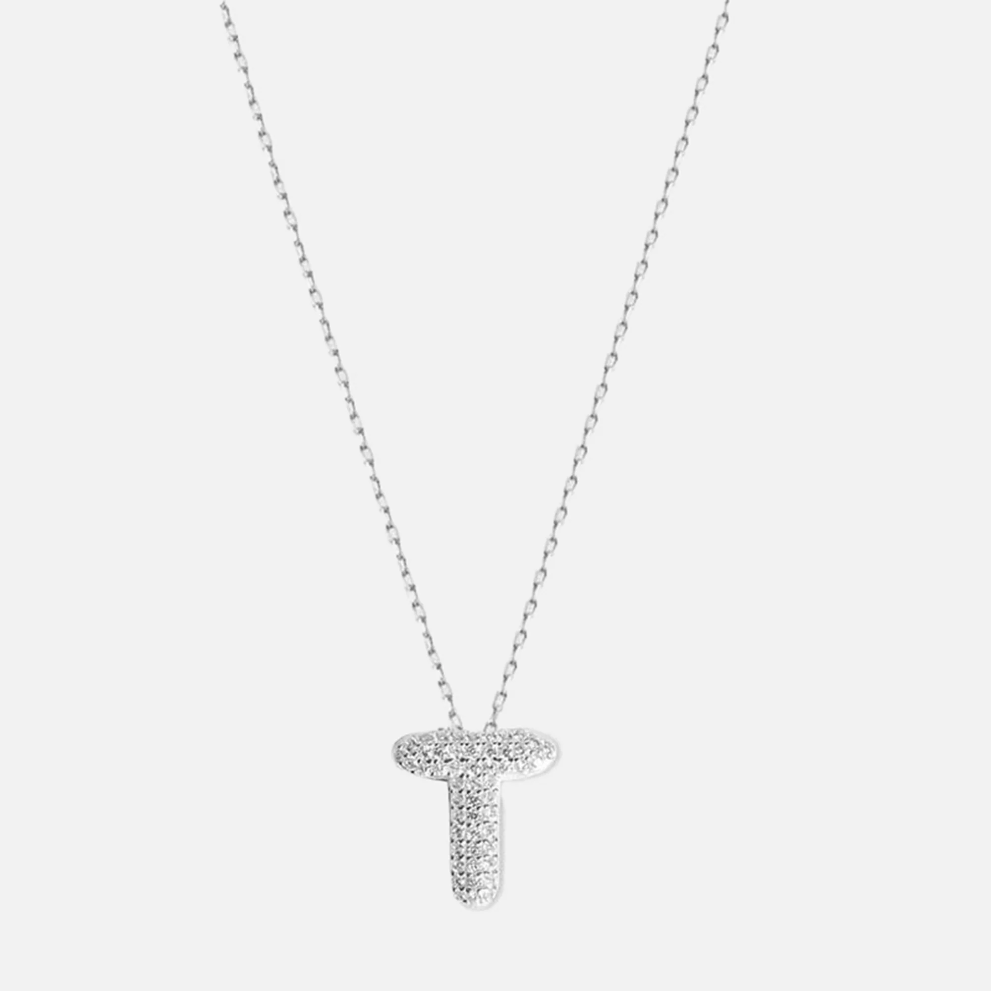The Pavé Bubble Letter Pendant Necklace - Image 39