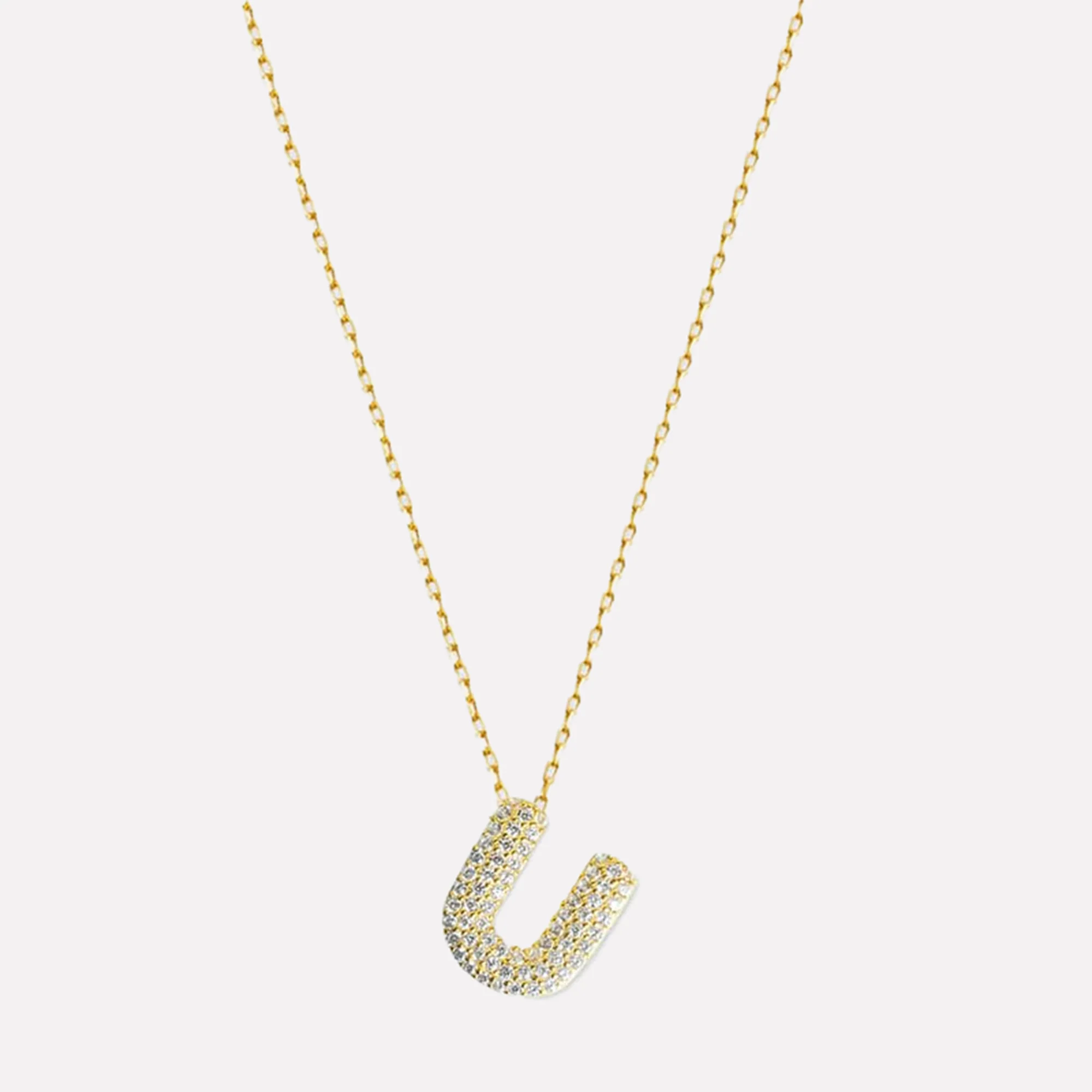 The Pavé Bubble Letter Pendant Necklace - Image 40