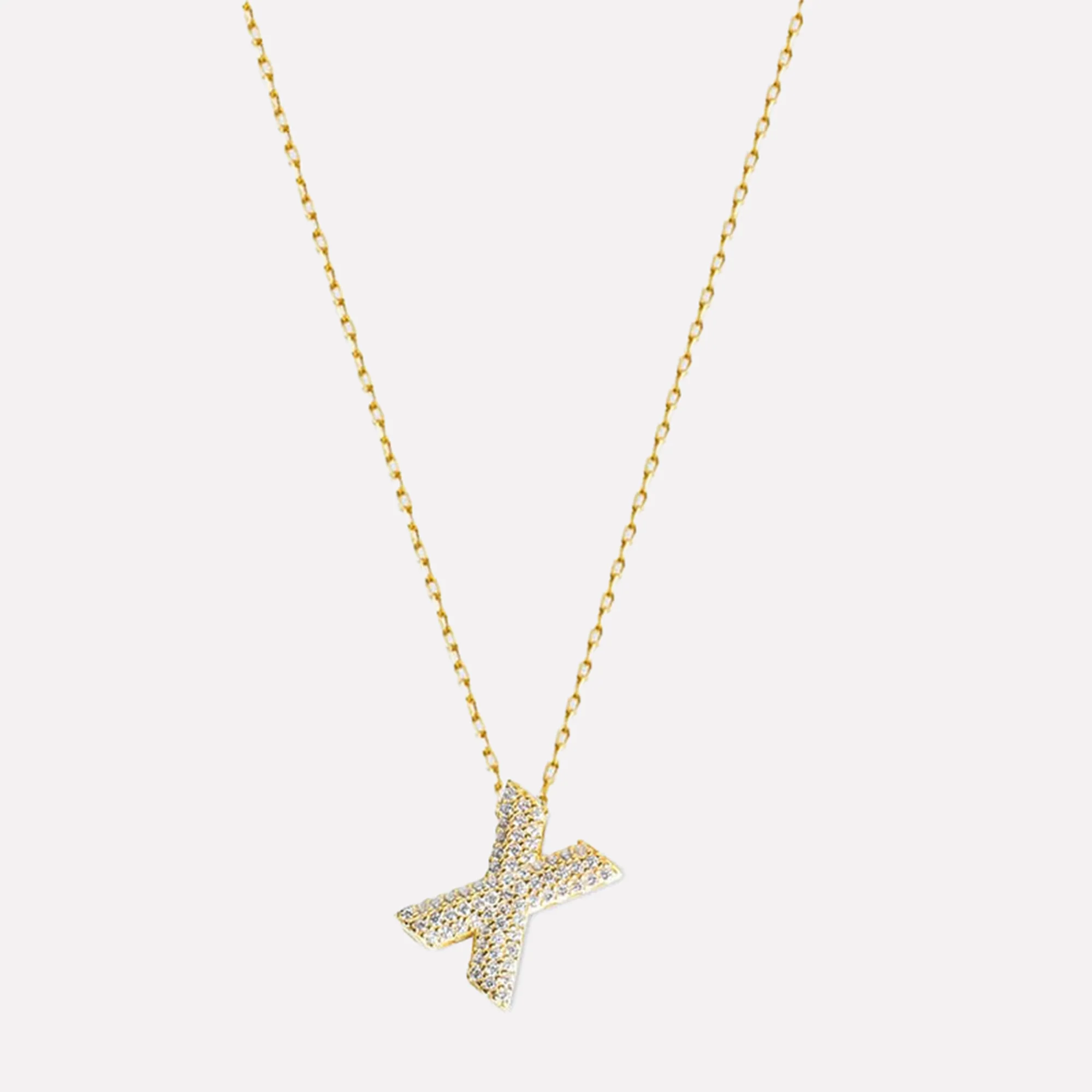 The Pavé Bubble Letter Pendant Necklace - Image 46