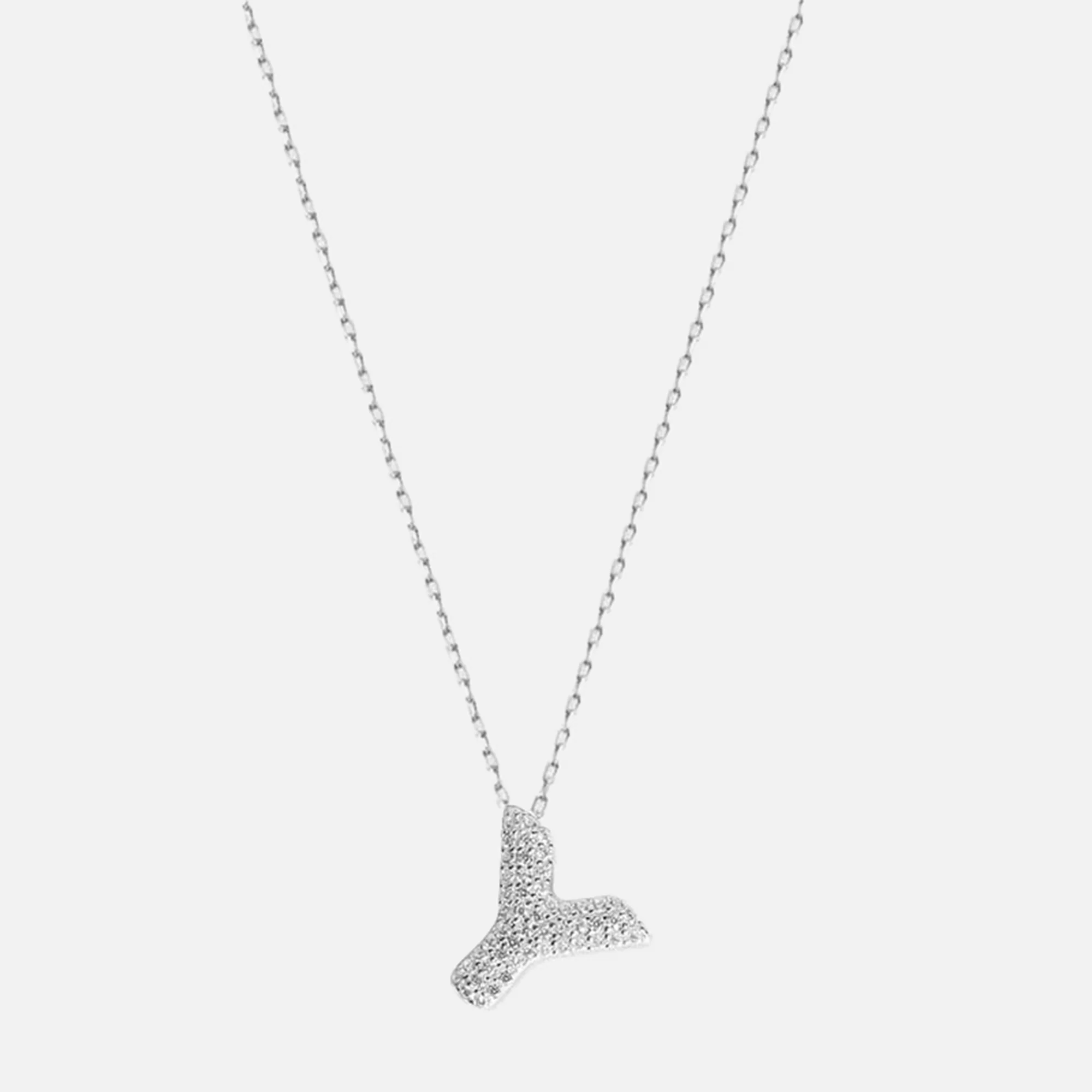The Pavé Bubble Letter Pendant Necklace - Image 49