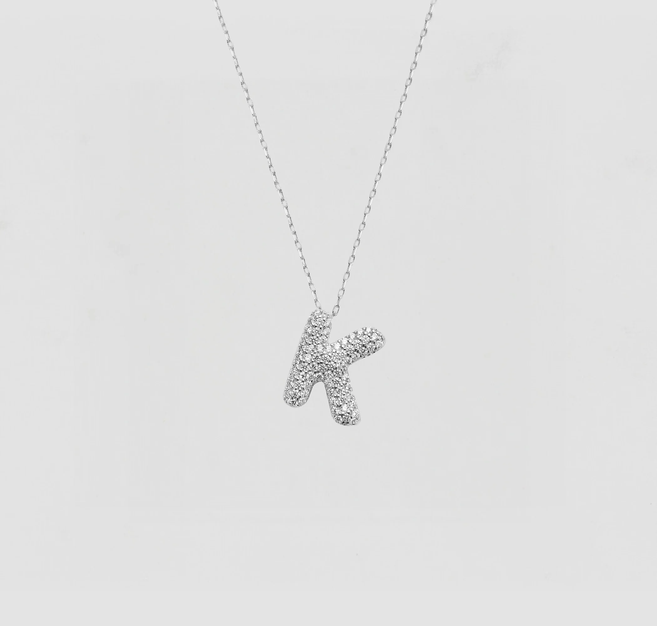The Pavé Bubble Letter Pendant Necklace - Image 52